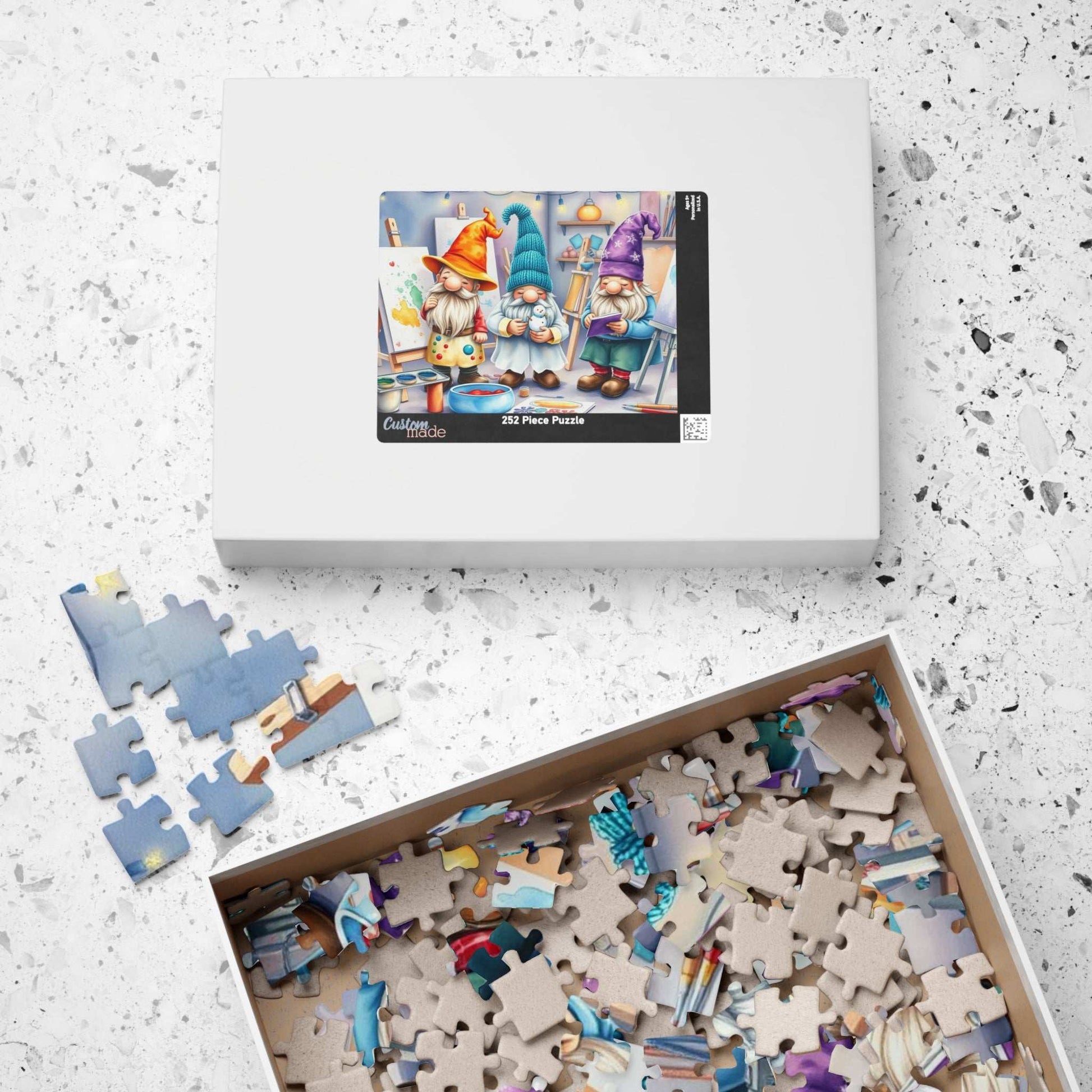 Artist Gnome Puzzle - Fantasy Mythical Jigsaw Puzzle with Palette and Canvas Puzzle The Puzzle Chest