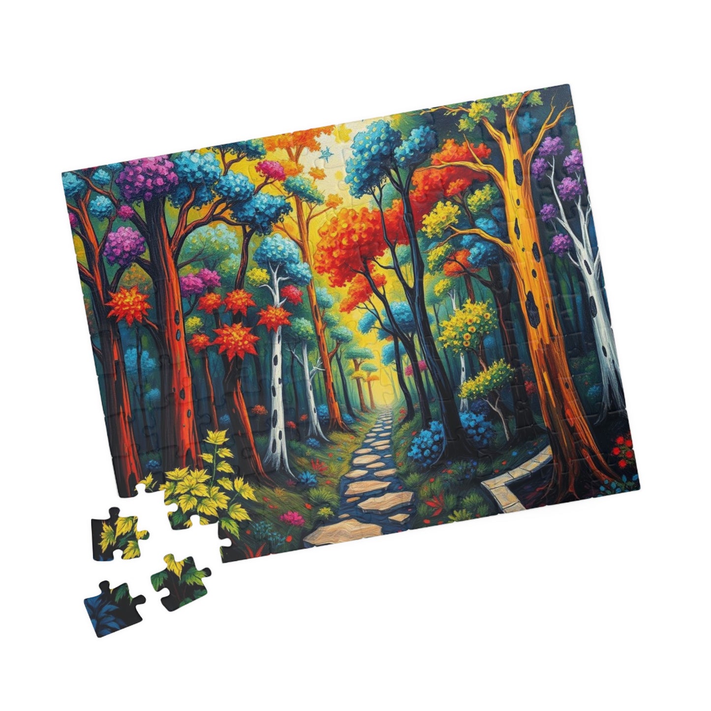 Colorful Forest Puzzle Jigsaw Game for Relaxation and Fun, Gift for Nature Lovers, Family Activity, 110, 252, 520, 1014-piece Brain Teaser Puzzle The Puzzle Chest