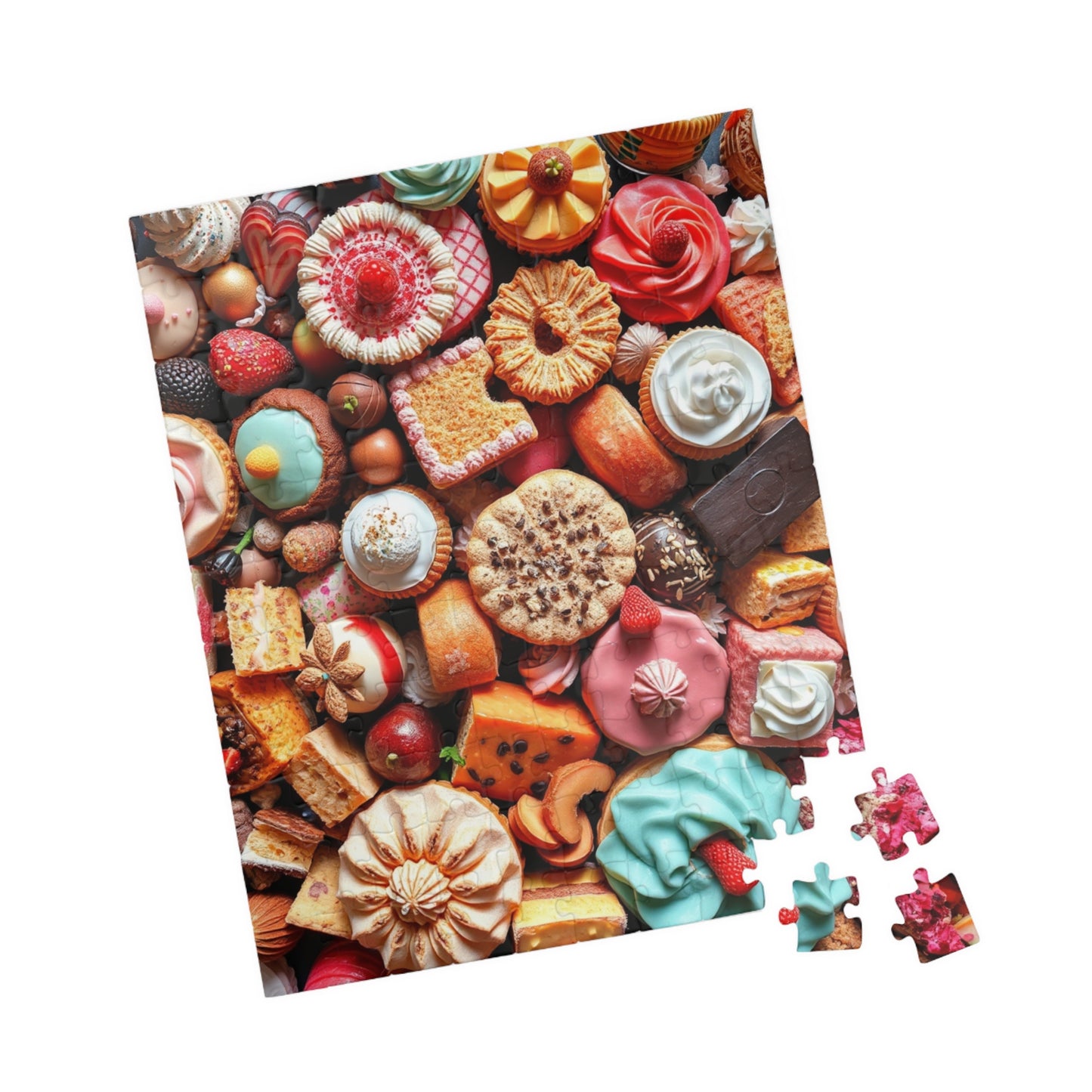 Chaotic Dessert Puzzle, Vibrant Sweets-Themed Jigsaw, Bright and Colorful Food Collage, Fun Challenging Family Activity, Foodie Puzzle Lover Puzzle The Puzzle Chest