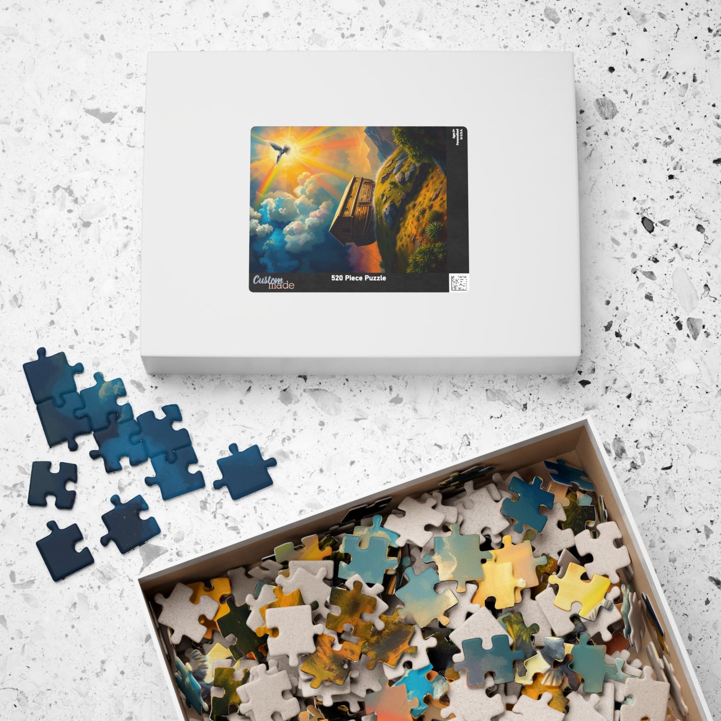 Scenic Art Puzzle - Rainbow Noah's Ark Design | 110, 252, 520, 1014-piece | Great for Family Game Night, Religious Gifts, Home Entertainment Puzzle The Puzzle Chest