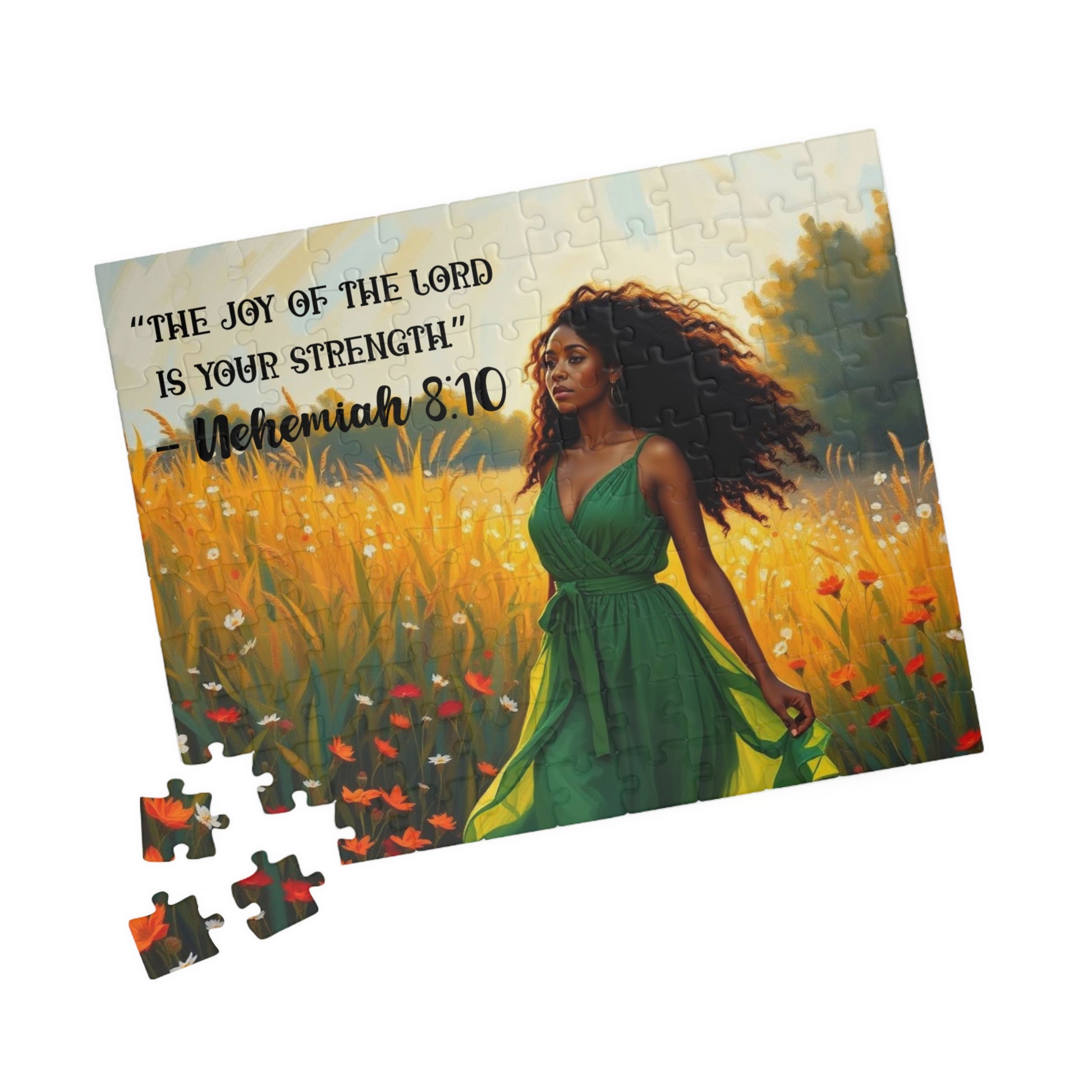 Inspirational Puzzle featuring 'The Joy of the Lord is Your Strength' - Faith Based Christian Brain Teasing Gift 110 pcs (Horizontal) Puzzle The Puzzle Chest