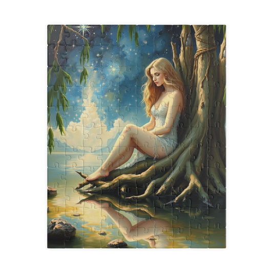 River Nymph Jigsaw Puzzle, Starlit Night and Otherworldly Beauty, 110-1014 Piece, Fantasy Art Gift 110 pcs (Vertical) Puzzle The Puzzle Chest