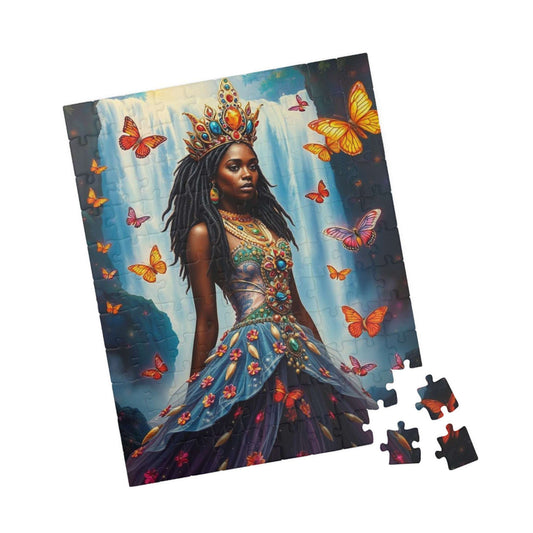 Spirit of the Waterfall Princess Puzzle - Dreamy African Princess Fantasy Jigsaw with Rainbow Mist 110 pcs (Vertical) Puzzle The Puzzle Chest