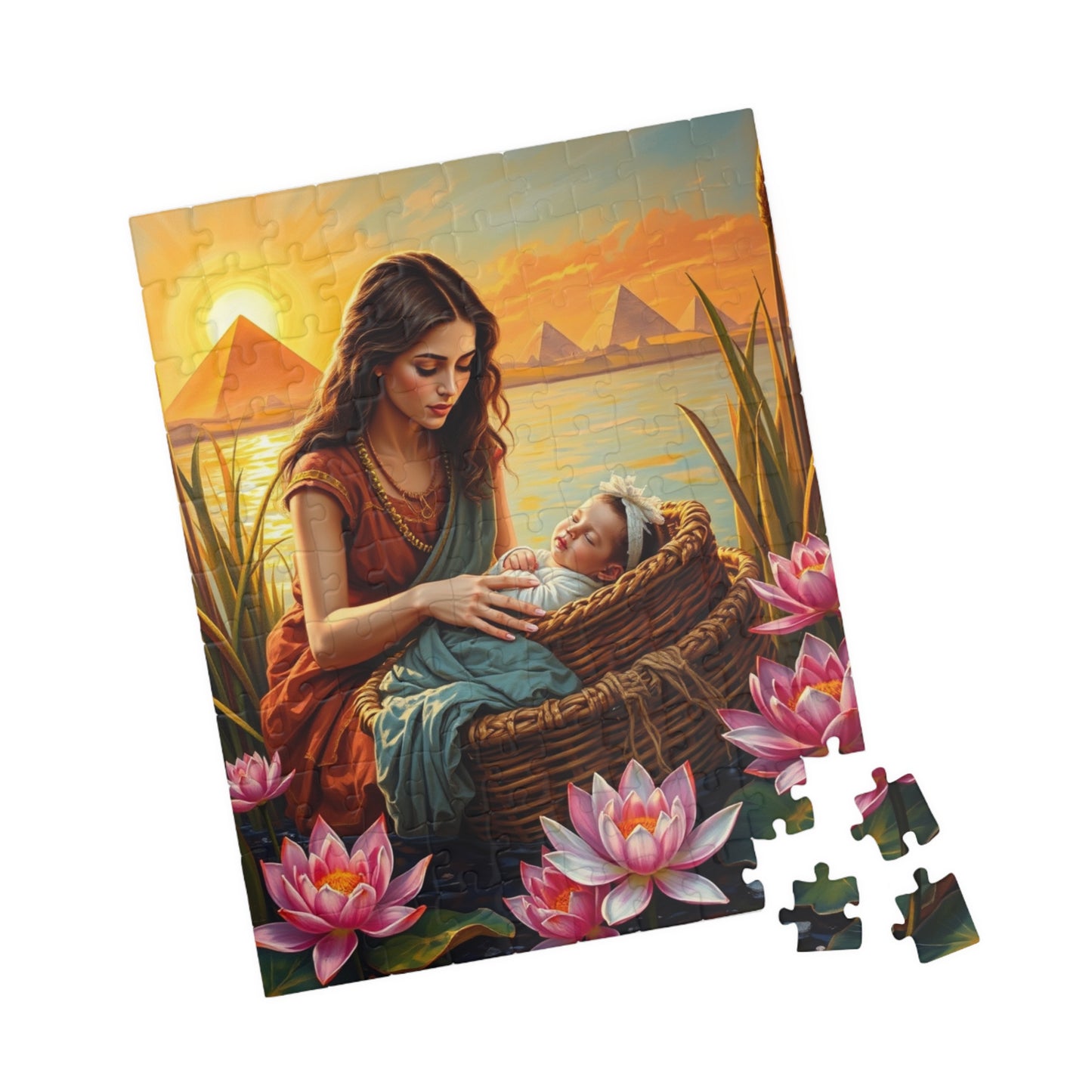 Religious Jigsaw Puzzle - Baby Moses, Family Game Night, Faith Based Home Entertainment, Colorful Biblical Puzzle Lover Gift for Christians Puzzle The Puzzle Chest