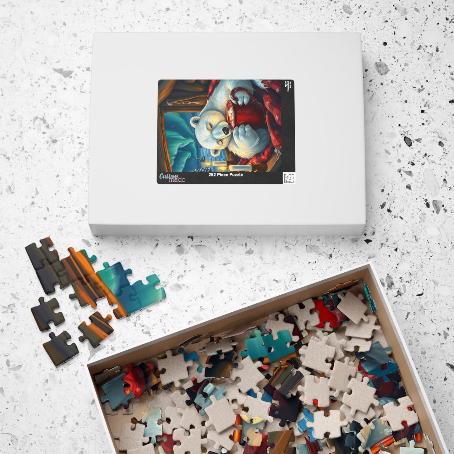 Cozy Winter Bear Jigsaw Puzzle, Gift for Friends Animal Lover, Indoor Activity Ideal for Holiday Fun, Family Game Night, Unique Brain Teaser Puzzle The Puzzle Chest
