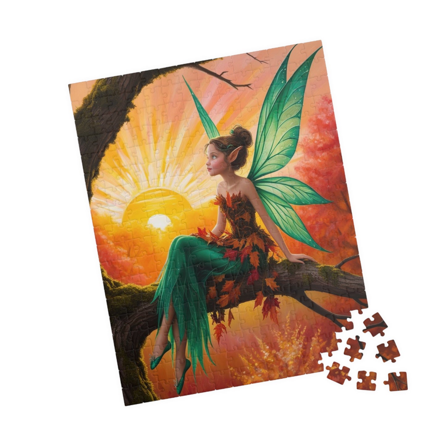 Fairy Jigsaw Puzzle, Mystical Woodland Fairy Sunrise Scene, Ideal for Solo Fun or Family Activity, Fantasy Lover Holiday Birthday Gift for Friends Puzzle The Puzzle Chest