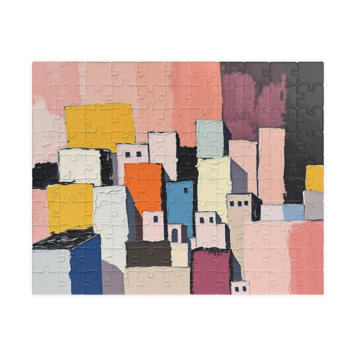 Abstract Cityscape Jigsaw Puzzle - Artistic Puzzle for Relaxation, Home Entertainment, Gift for Adults, Family Fun, Unique Art Experience 110 pcs (Horizontal) Puzzle The Puzzle Chest
