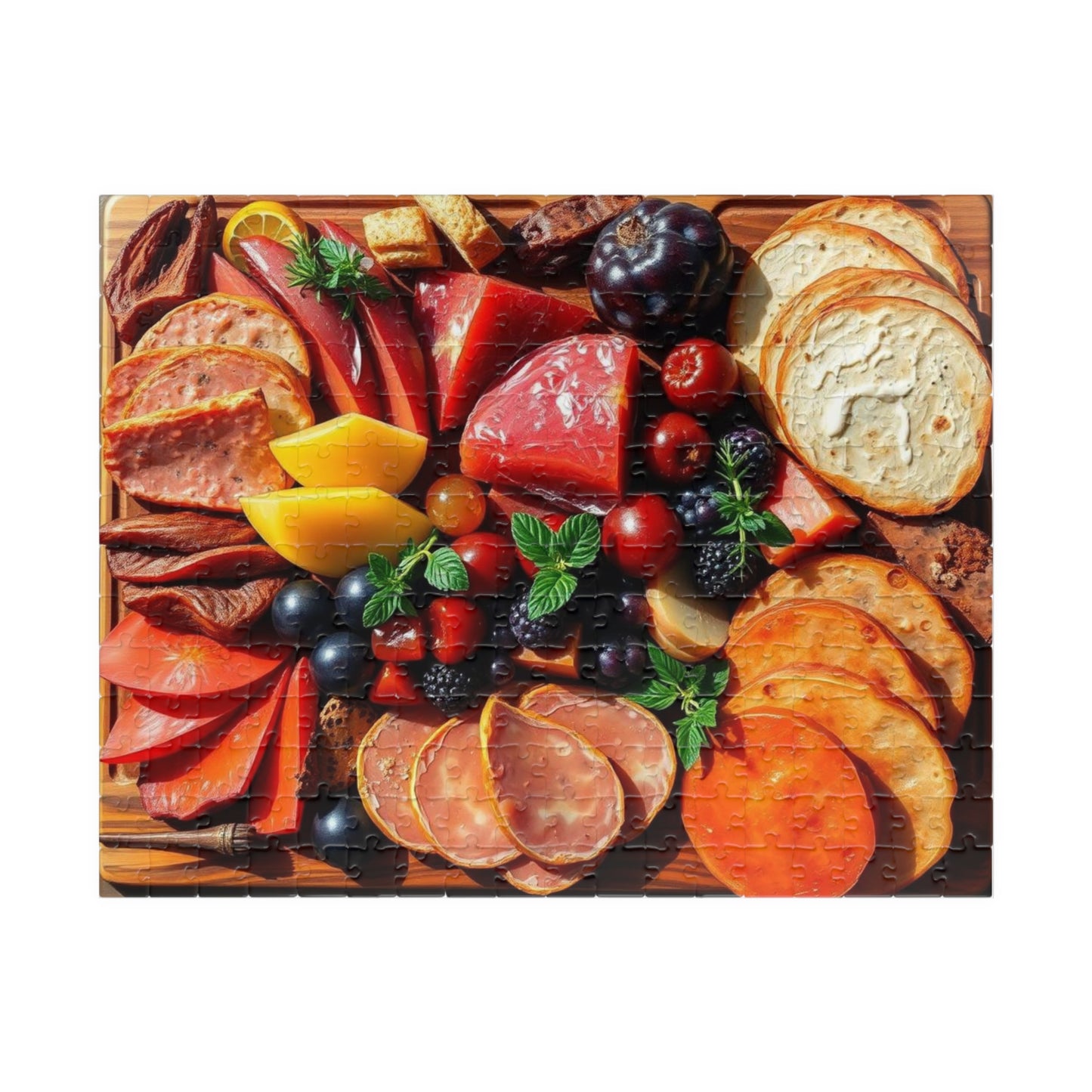 Gourmet Charcuterie Jigsaw Puzzle, Food Lover Gift, Family Game Night Brain Teaser, Unique Home Entertainment, Kitchen Table Activity 252 pcs (Horizontal) Puzzle The Puzzle Chest