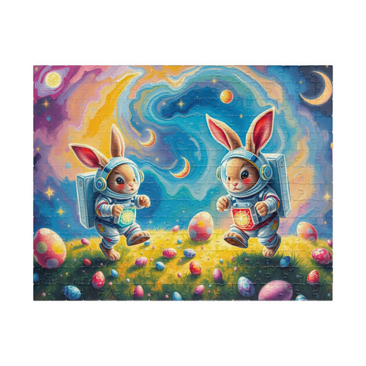 Space Bunny Jigsaw Puzzle - Whimsical Fun Family Activity or Solo Fun, Perfect Gift for Easter 252 pcs (Horizontal) Puzzle The Puzzle Chest