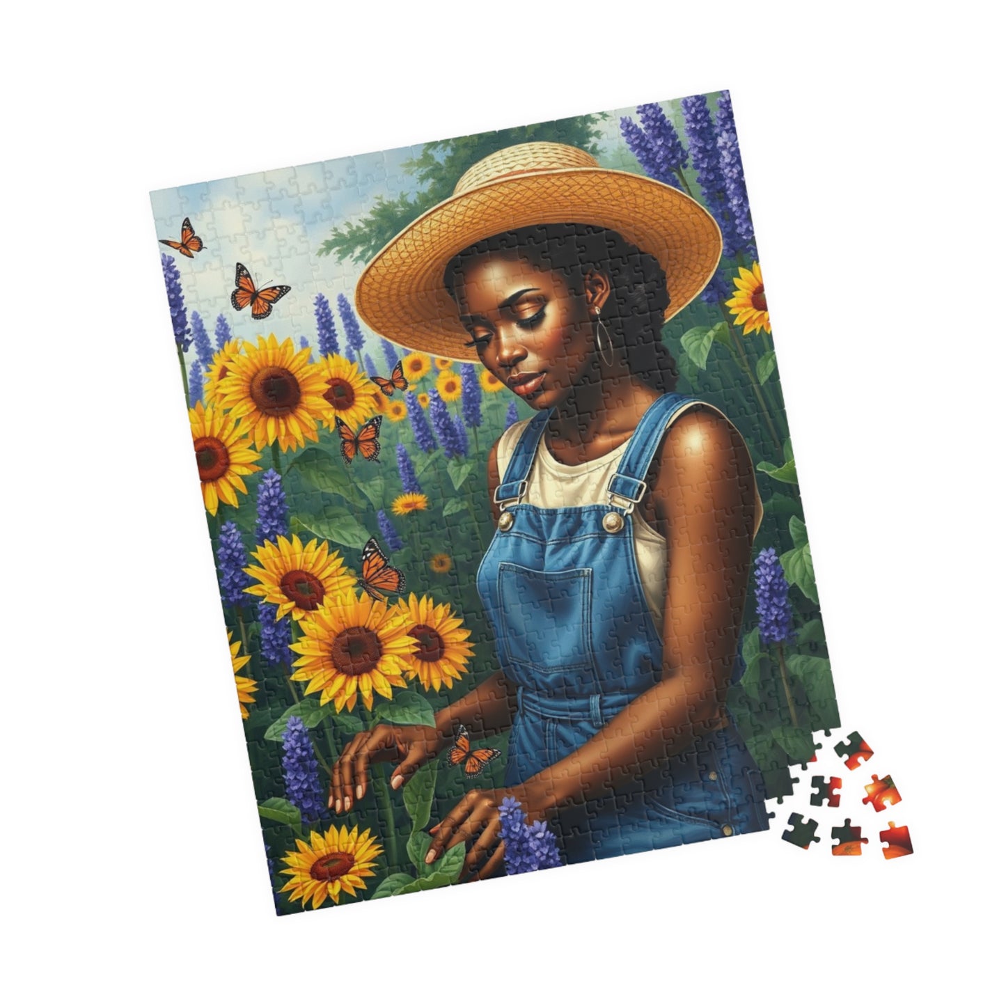 African American Woman Jigsaw Puzzle, Garden Scene 110-1014 Piece, Perfect Gift for Nature Lovers, Family Bonding Activity, Creative Hobby Puzzle The Puzzle Chest