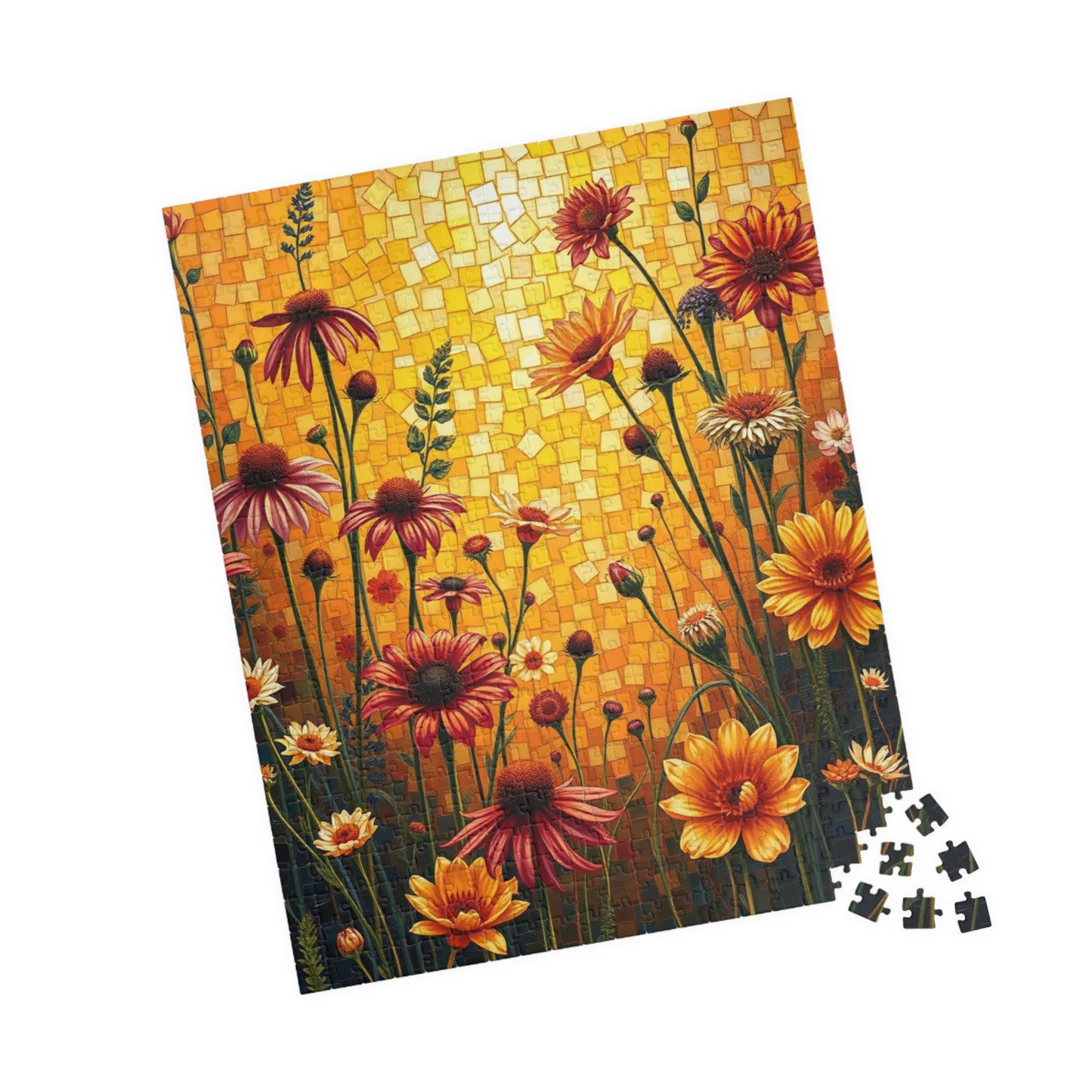 Vibrant Floral Mosaic Puzzle, 110/252/520/1014-piece Jigsaw Game, Nature Lover Gift, Fun Activity for All Ages, Perfect for Family Time Puzzle The Puzzle Chest