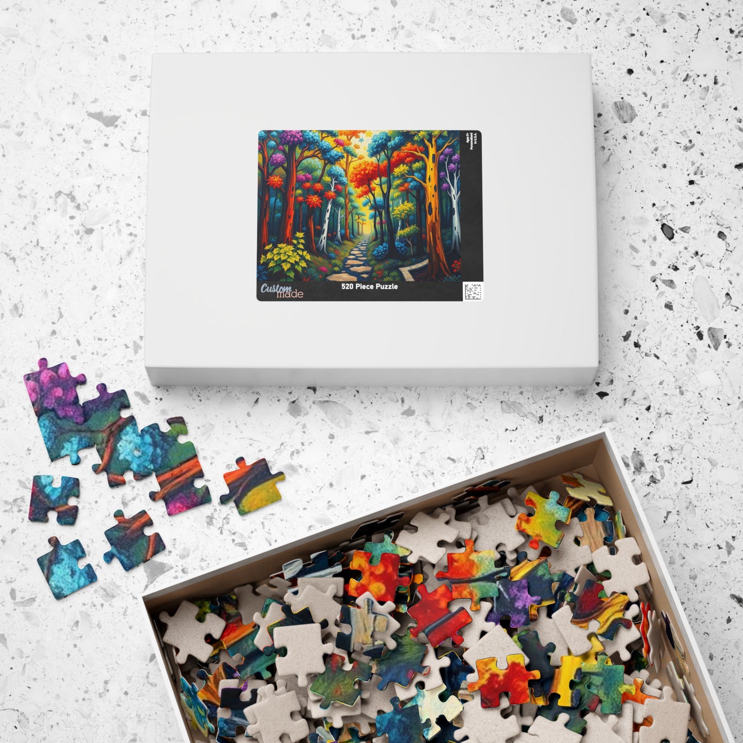 Colorful Forest Puzzle Jigsaw Game for Relaxation and Fun, Gift for Nature Lovers, Family Activity, 110, 252, 520, 1014-piece Brain Teaser Puzzle The Puzzle Chest