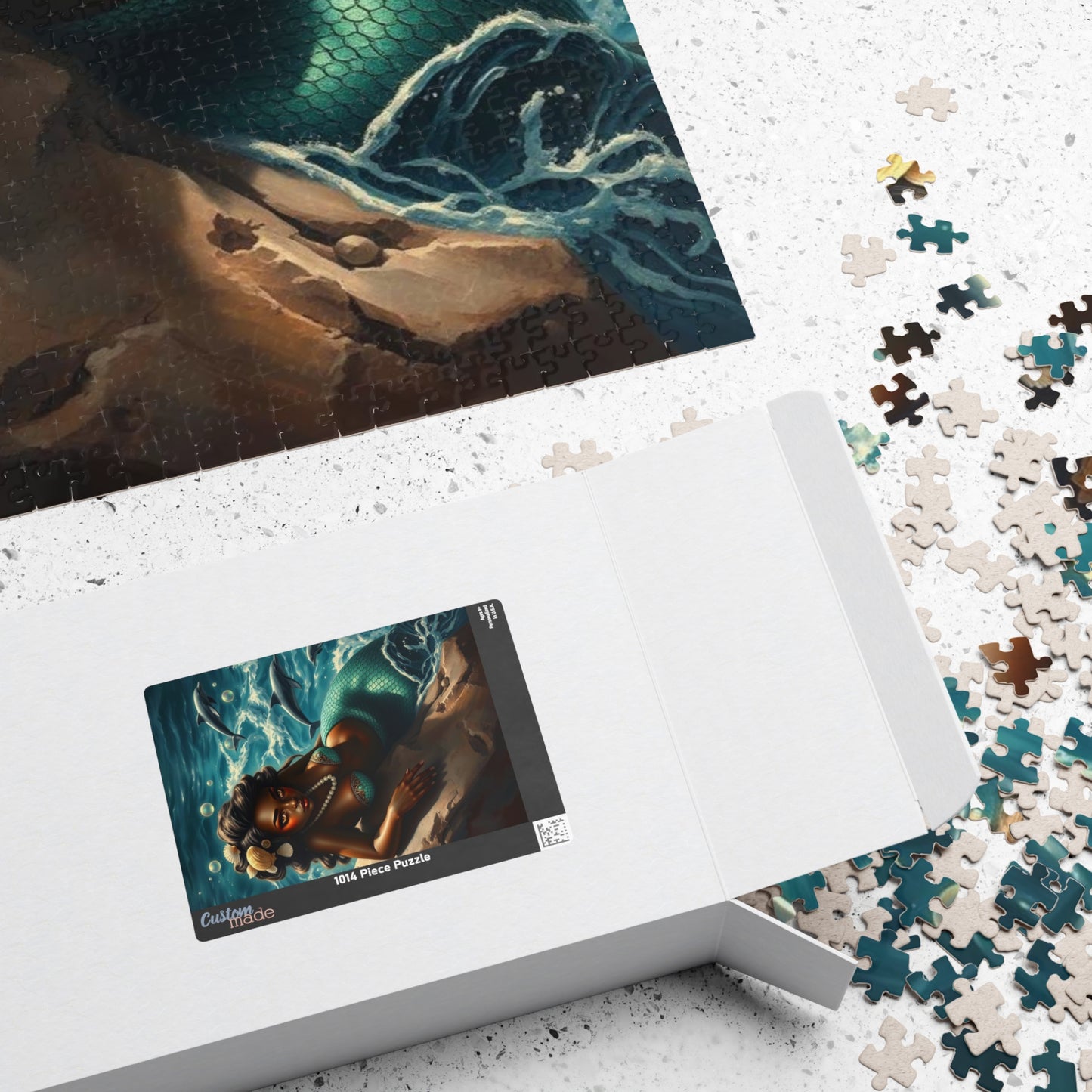 Black Mermaid Jigsaw Puzzle - Enchanting Ocean Black Art, Gift for Sea Lovers, Creative Activity, Home Entertainment, Family Bonding Puzzle The Puzzle Chest