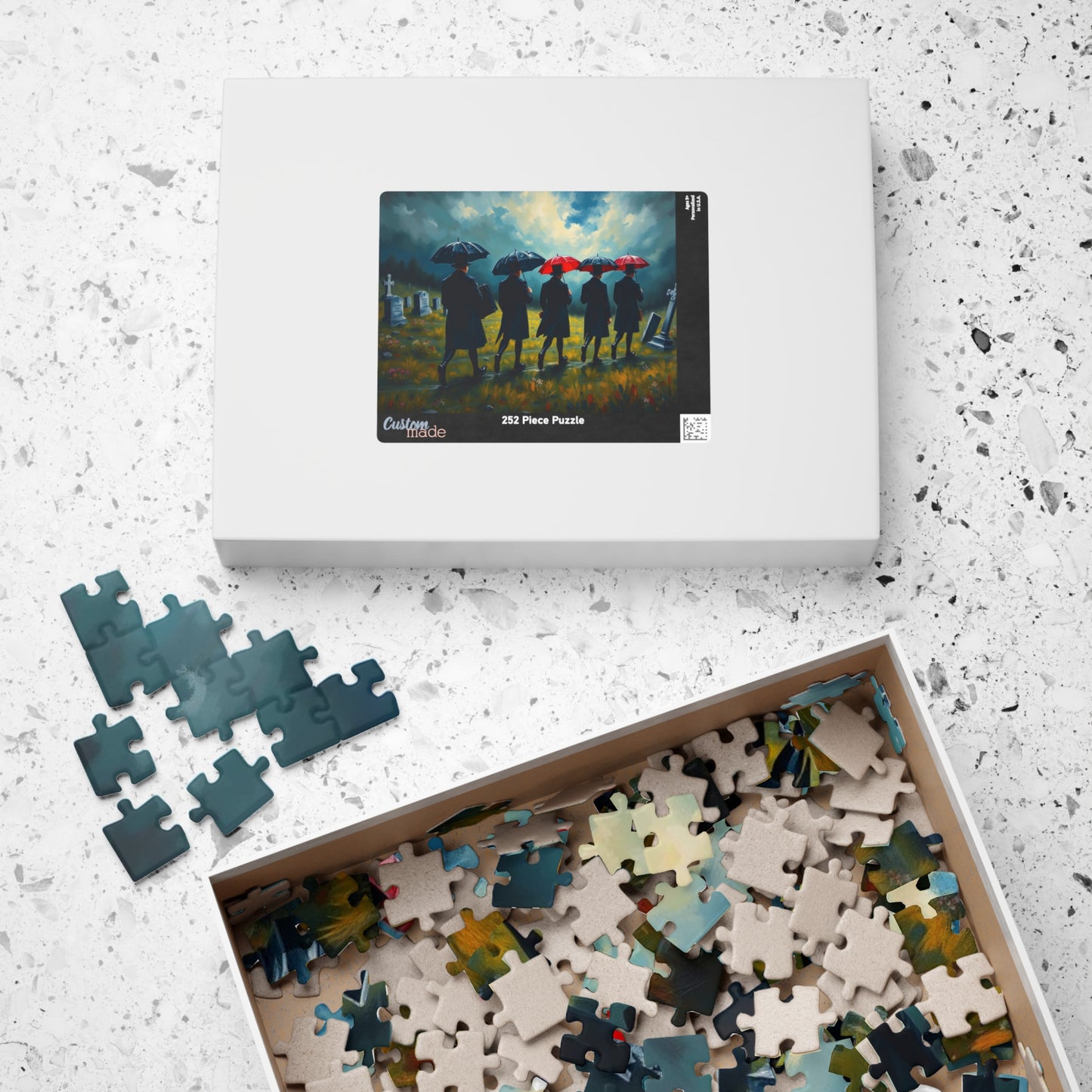 Gothic Procession Jigsaw Puzzle, Gothic Puzzle, Dark Art Puzzle, Stormy Cemetery Landscape Puzzle, 1000-Piece Puzzle Gift for Puzzle Lovers Puzzle The Puzzle Chest