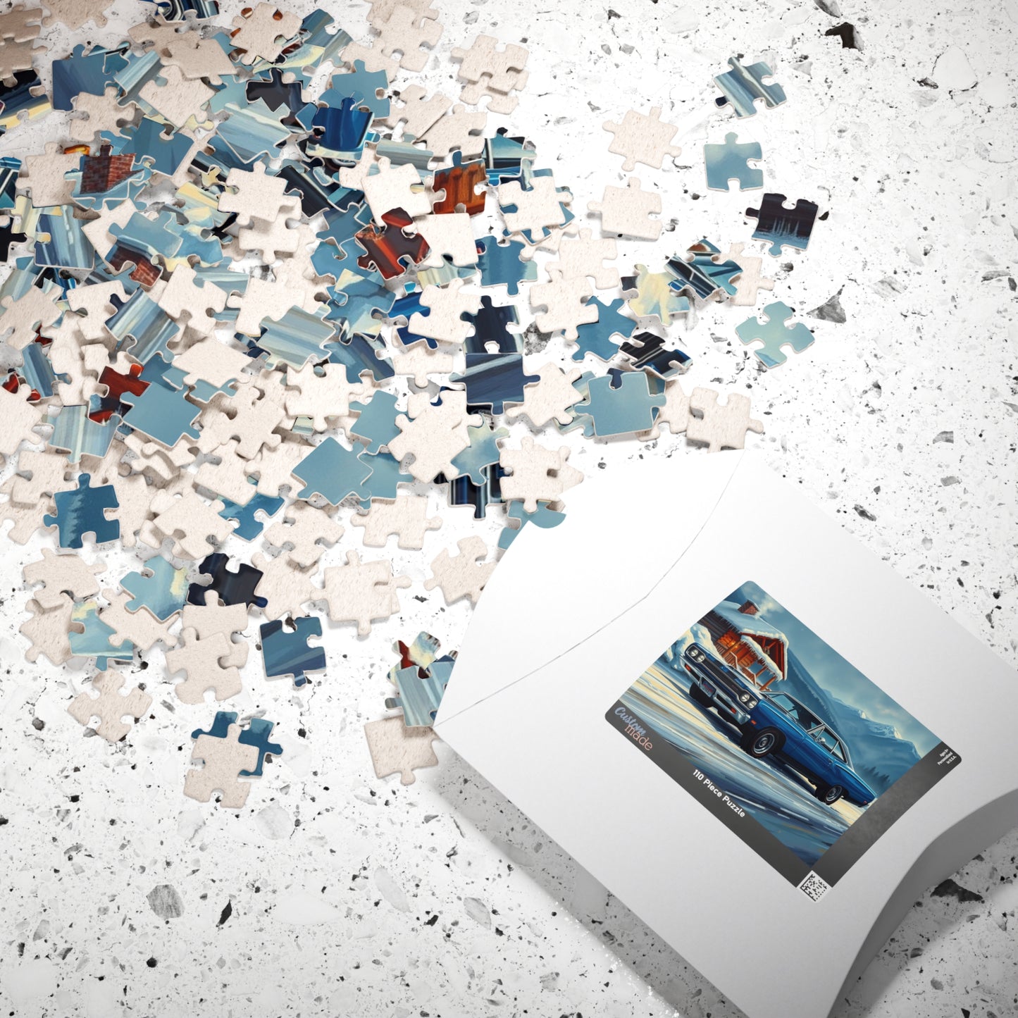 Vintage Car Puzzle, Nostalgic Jigsaw for Auto Lover, Classic Blue 1969 Plymouth Road Runner, Family Game Night, Unique Gift for Him, Mindful Puzzle The Puzzle Chest