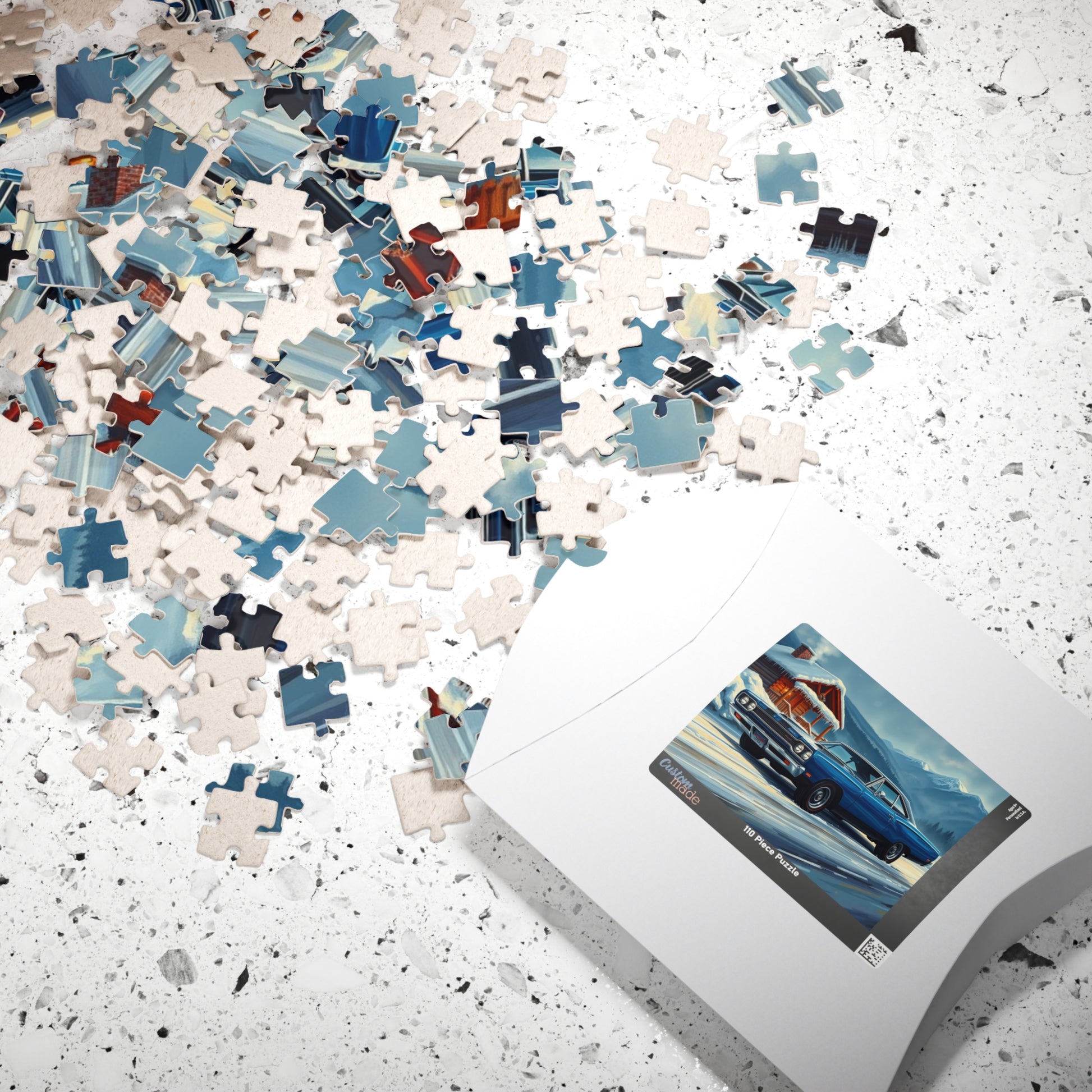 Vintage Car Puzzle, Nostalgic Jigsaw for Auto Lover, Classic Blue 1969 Road Runner Puzzle The Puzzle Chest