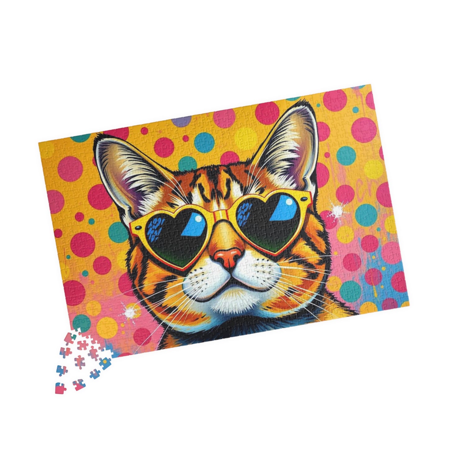 Pop Art Cat Puzzle - Fun Colorful Animal Art Jigsaw for Puzzle Lover, Family Game Night, Gift for Cat Owner, Creative Home Entertainment Puzzle The Puzzle Chest