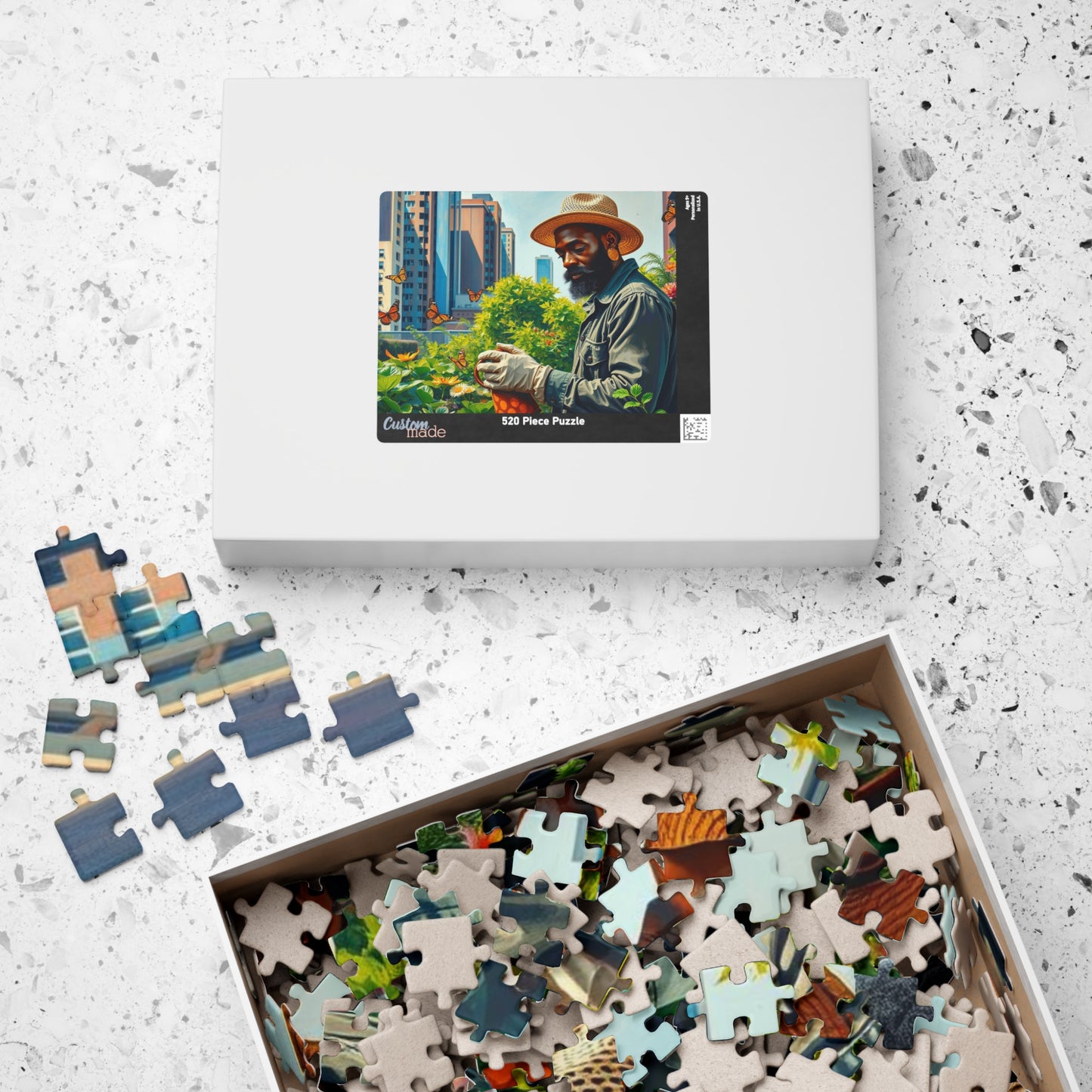 Black Man Gardening Jigsaw Puzzle, African American Art, Nature Scene, Afrocentric Gift for Friend, Creative Activity, Home Entertainment Puzzle The Puzzle Chest