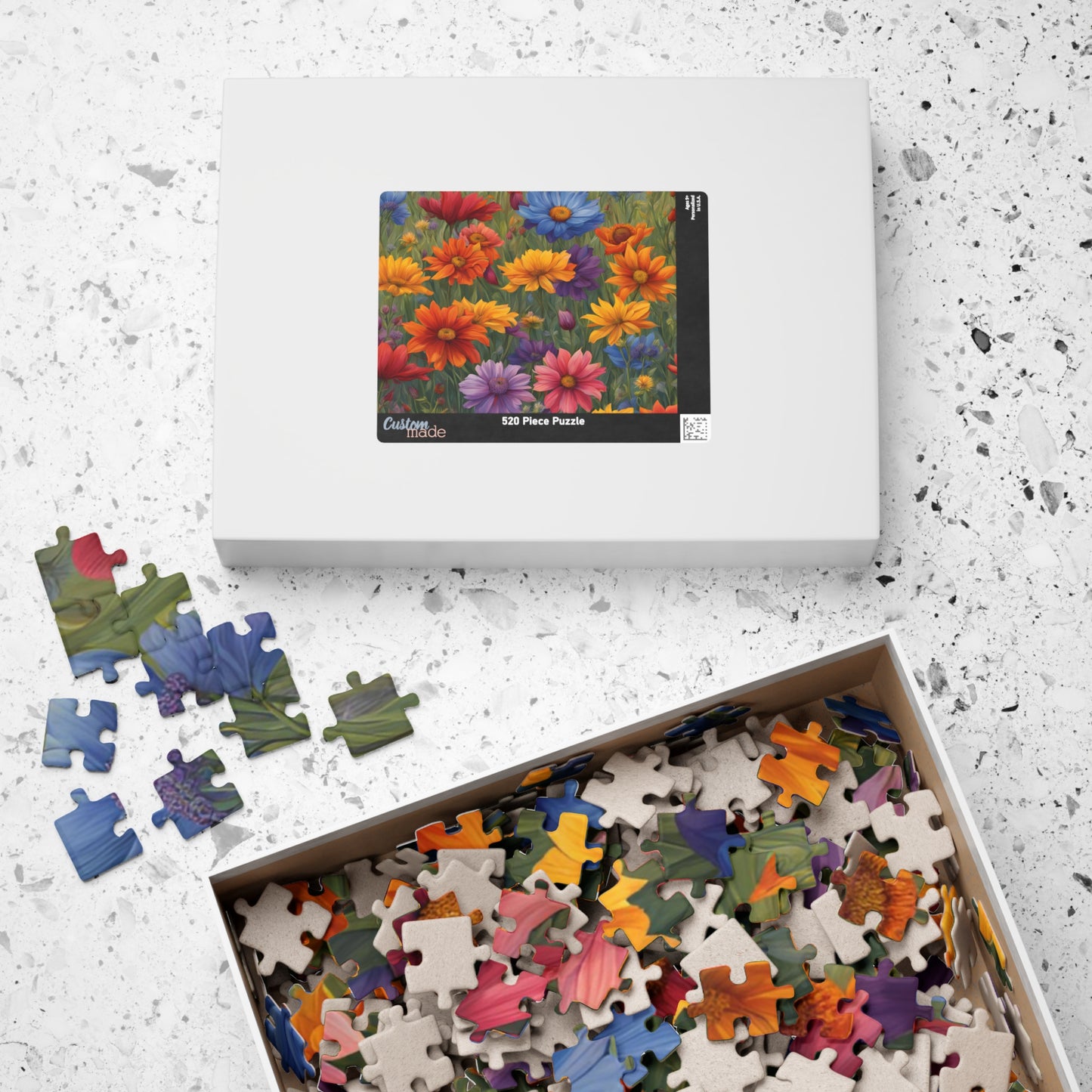 Wildflower Rainbow Jigsaw Puzzle, 110-1014 Piece, Gradient Flowers Meadow, Artistic Puzzle Game, Floral Gift, Colorful Adult Puzzle Puzzle The Puzzle Chest