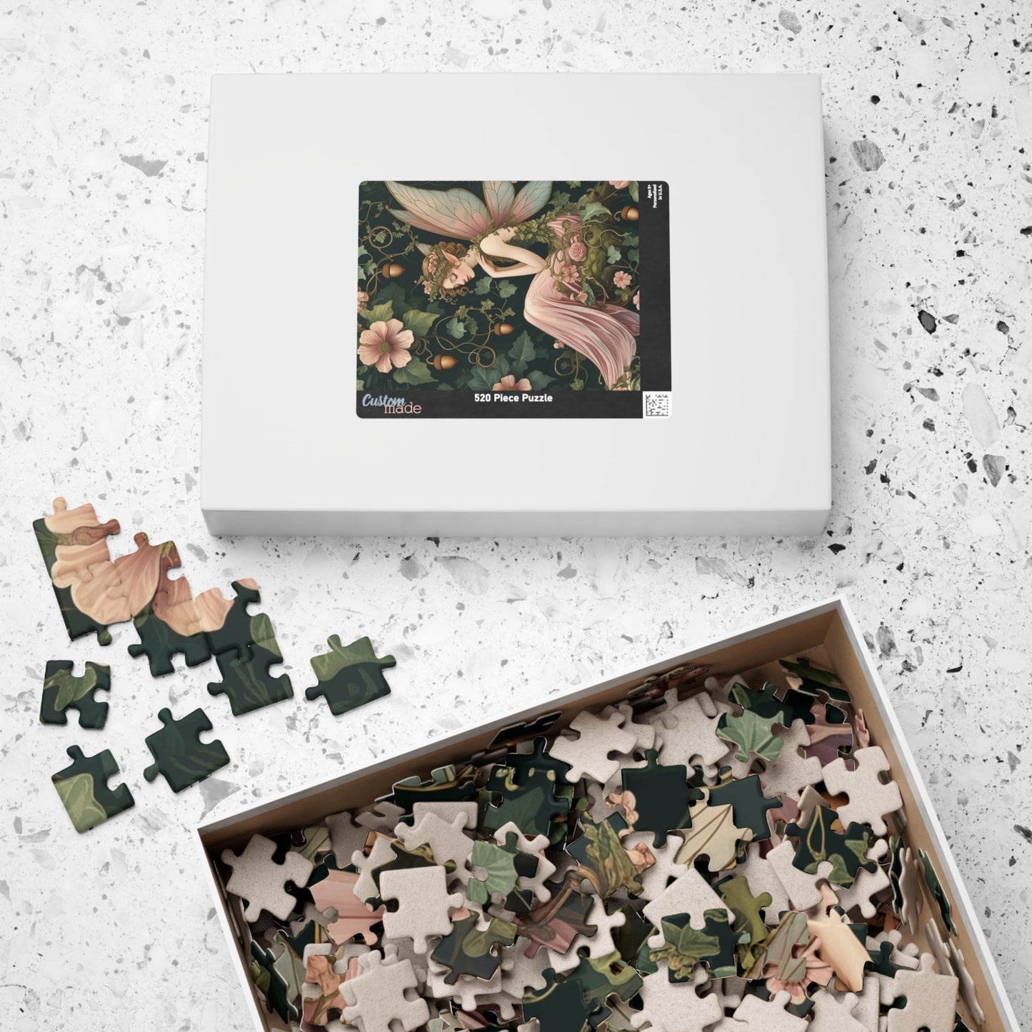 Whimsical Fairy Jigsaw Puzzle, Floral Flower Vintage Design, Mythical Creature Tabletop Family Activity Game, Fantasy Art Lover Gift, Hobby Puzzle The Puzzle Chest