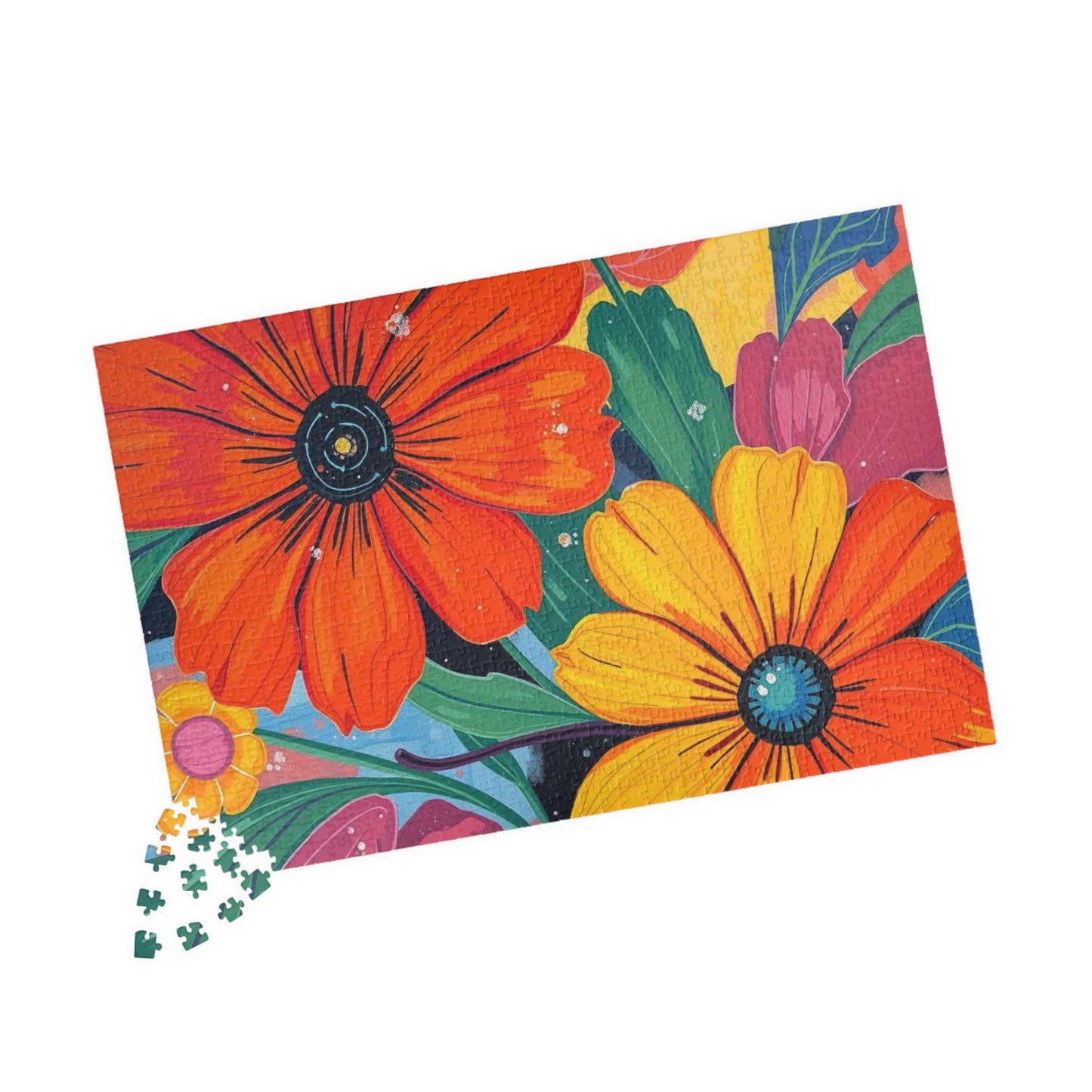 Vibrant Floral Jigsaw Puzzle, Perfect Gift for Nature Lovers, Family Fun Game Nighht, Adult Indoor Entertainment, Brain Teaser Puzzle The Puzzle Chest