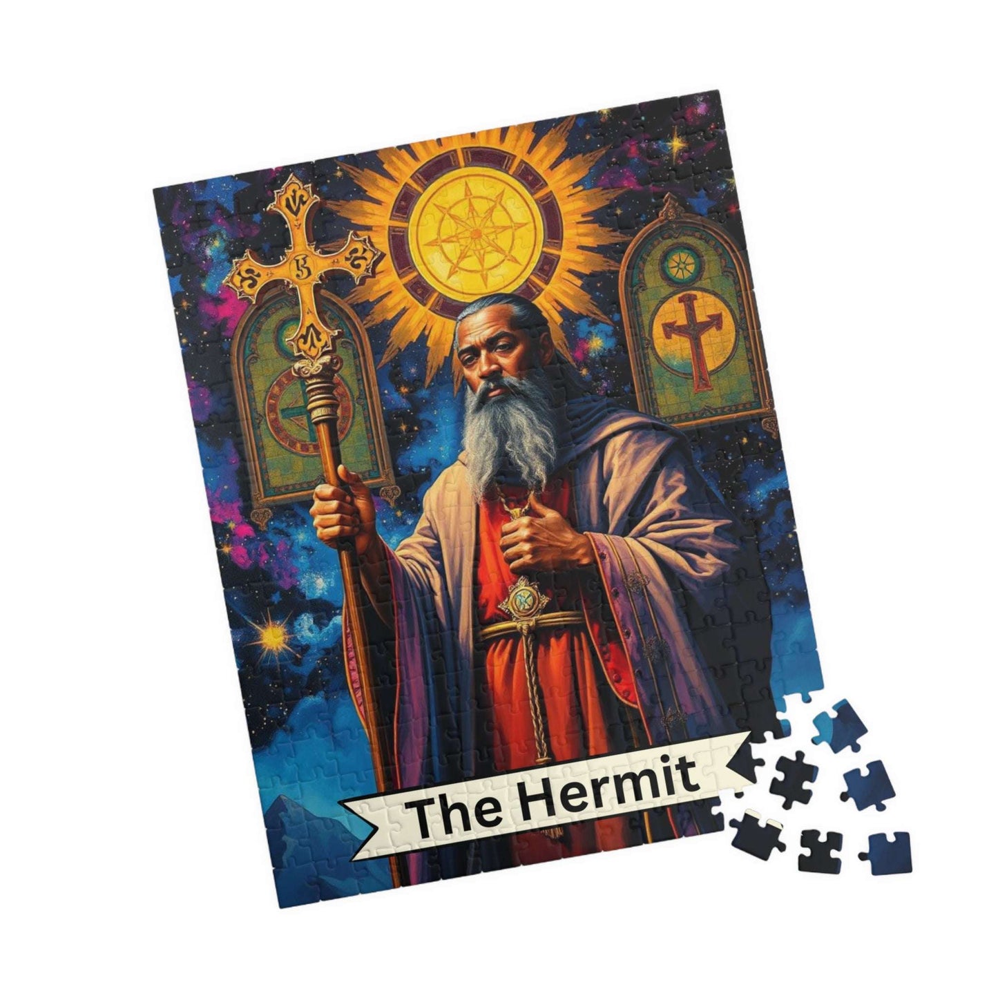 Mystical Hermit Puzzle - Tarot Card Style Art, Meditation Activity Holiday Birthday Gift for Puzzle Lovers, Mindfulness and Relaxation 252 pcs (Vertical) Puzzle The Puzzle Chest