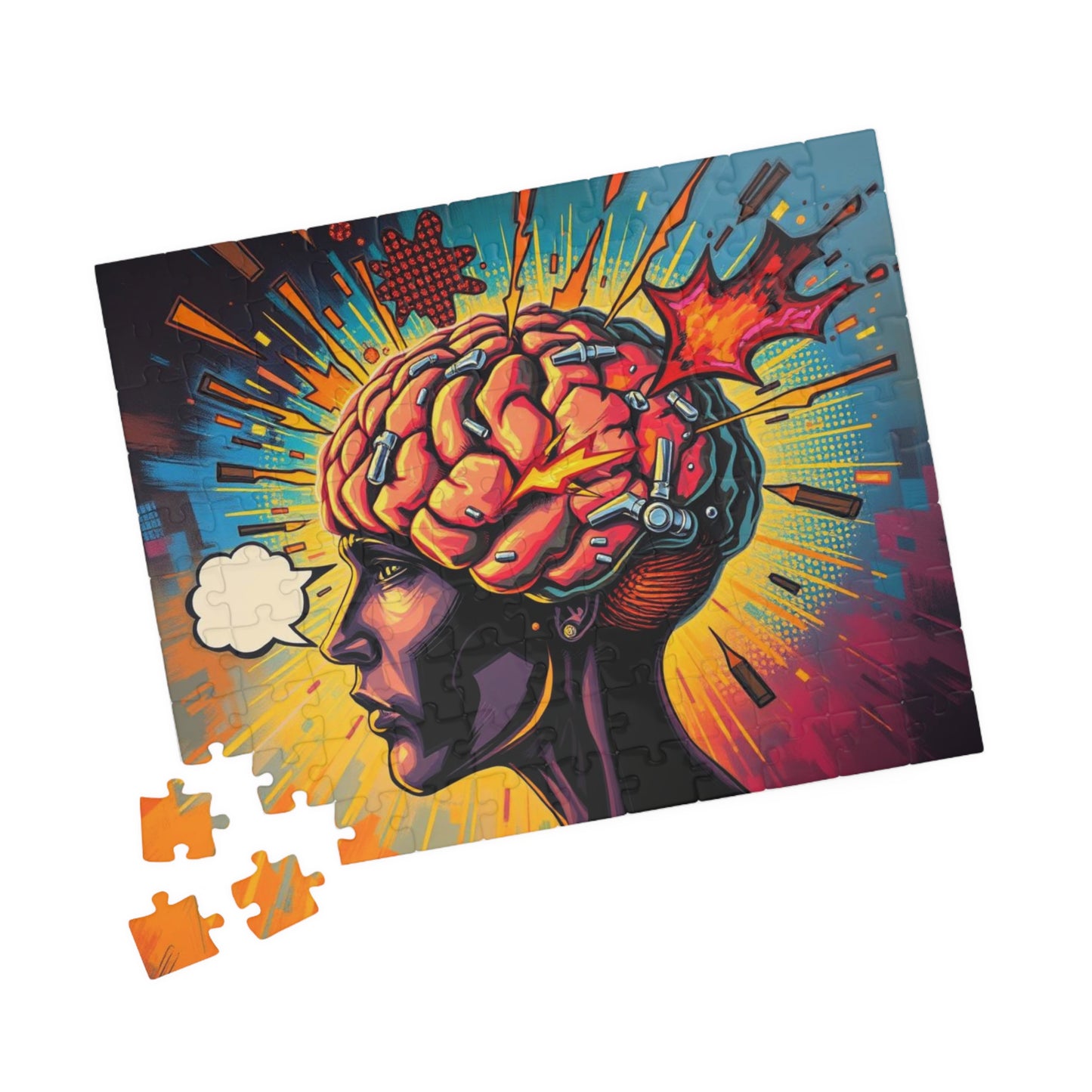 Creative Brain Puzzle - Pop Art Brainstorming Design, Perfect Gift for Puzzle Lovers, Meditation, Family Game Night, Mindfulness Activity Puzzle The Puzzle Chest
