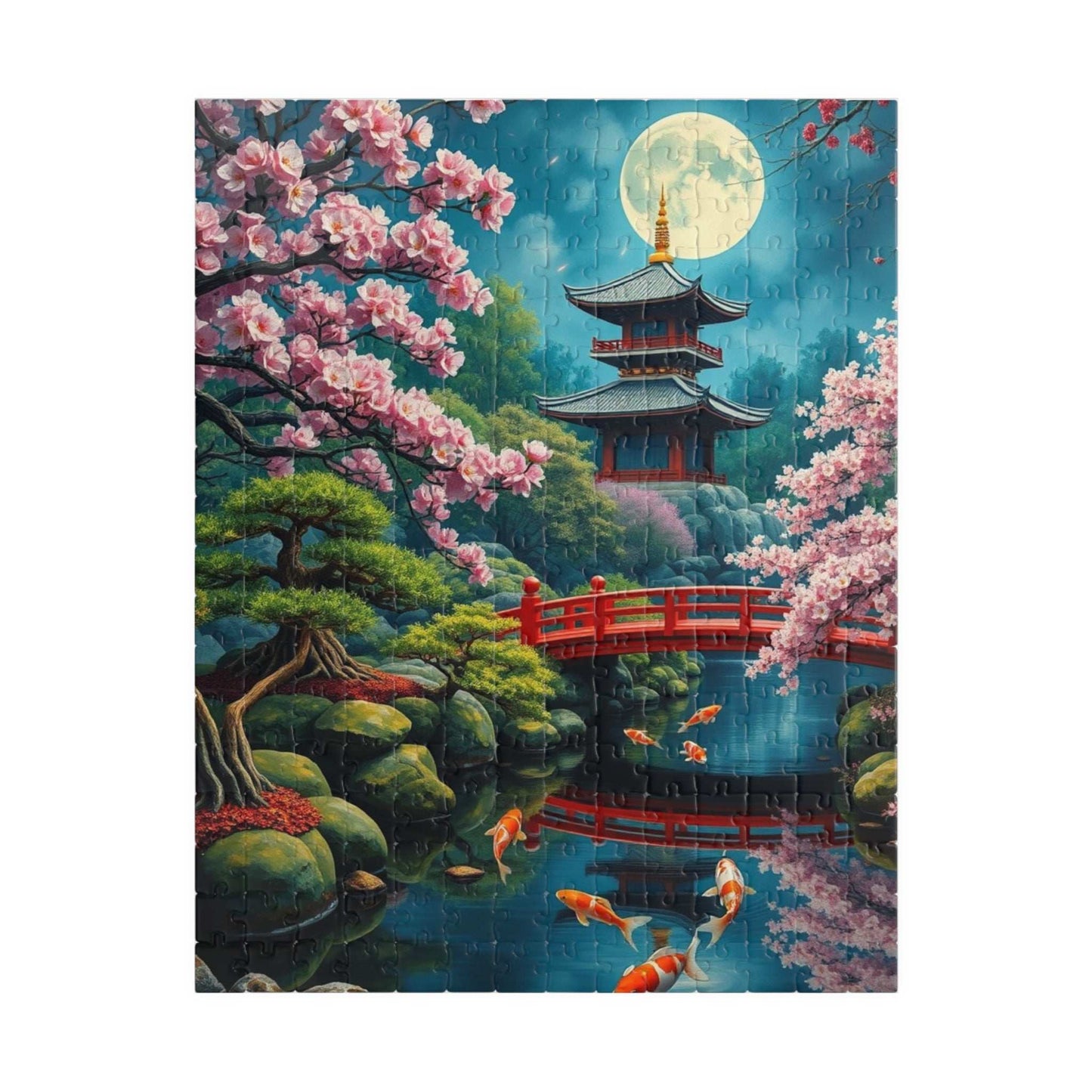 Scenic Koi Pond Puzzle, Relaxing Nature Art, Landscape Game Great for Family Time, Gifts for Puzzle Lovers, 110-1014 Piece Options 252 pcs (Vertical) Puzzle The Puzzle Chest