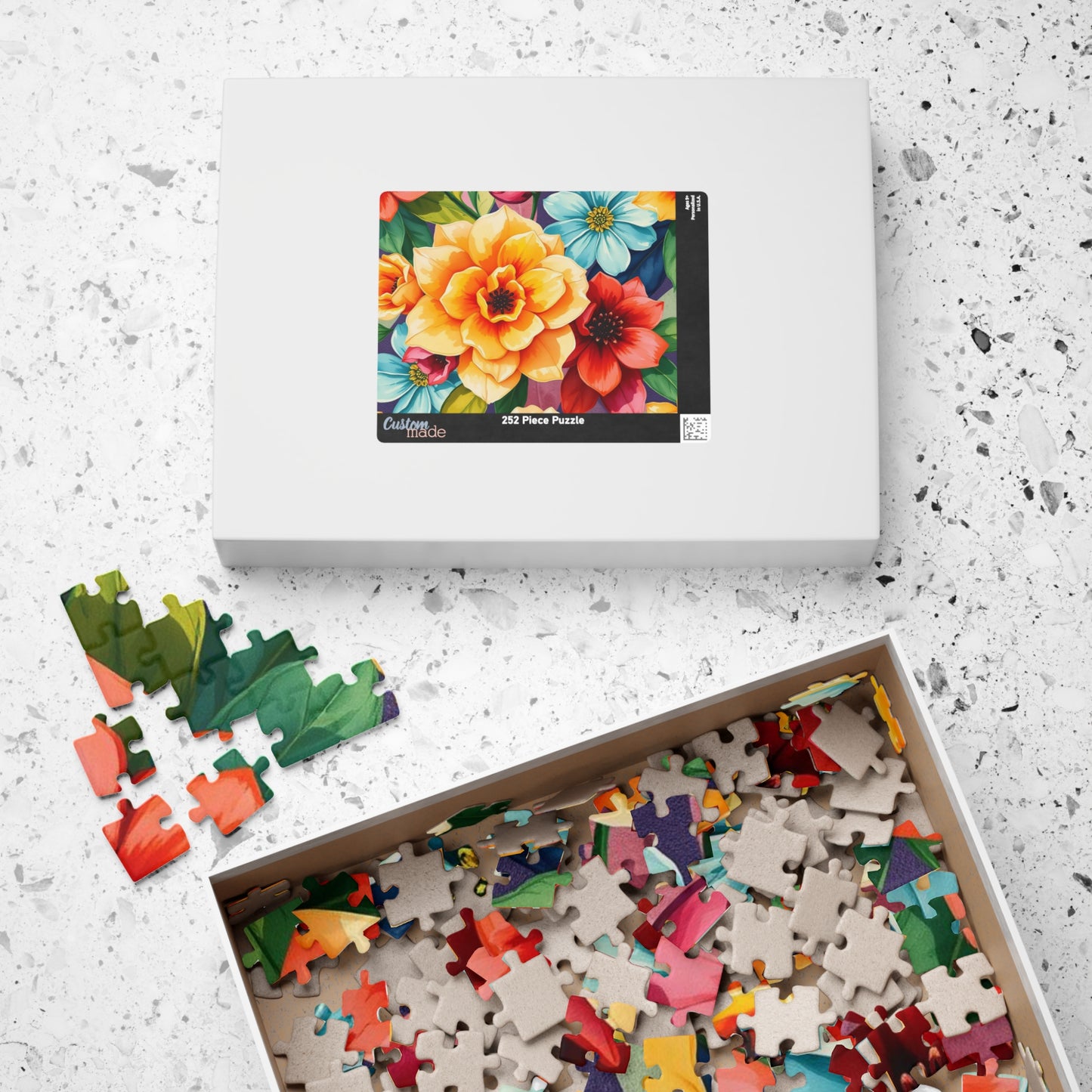 Floral Jigsaw Puzzle Game for Adult Mindfulness Activity, Gift for Flower Lovers, Family Fun, Home Entertainment Game Night, Brain Teaser Puzzle The Puzzle Chest