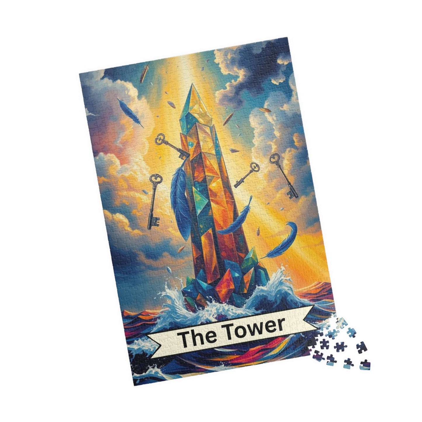 The Tower Jigsaw Puzzle - Tarot Style Game for Family Fun, Holiday Birthday Gift for Puzzle Lovers, Home Decor Activity, Mindfulness 1014 pcs (Vertical) Puzzle The Puzzle Chest