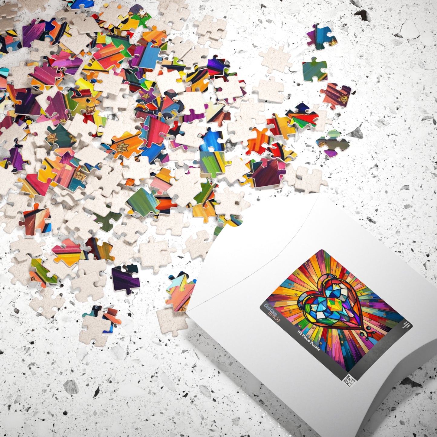 Prism of Love Jigsaw Puzzle, Stained Glass Style Art, Rainbow Colors LGBTQ+ Gift for Puzzle Lovers, Fun Family Activity, Mindful Hobby