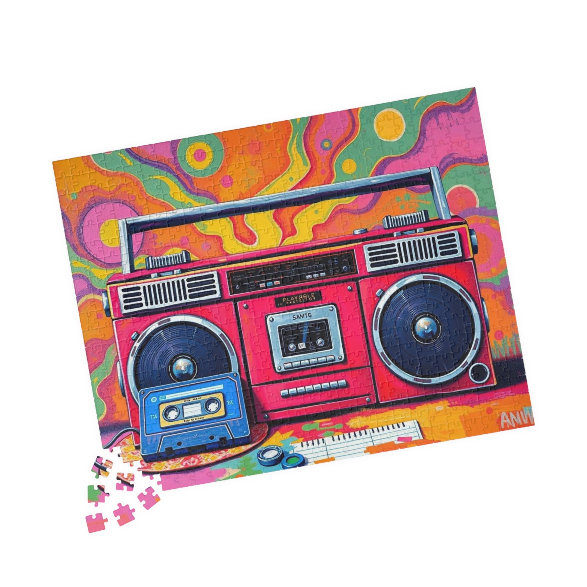 Retro Boombox Puzzle - Pop Art Jigsaw Game, Fun Family Activity, Music Lover Gift, Vintage Vibe, Home Entertainment, Perfect for Game Night Puzzle The Puzzle Chest