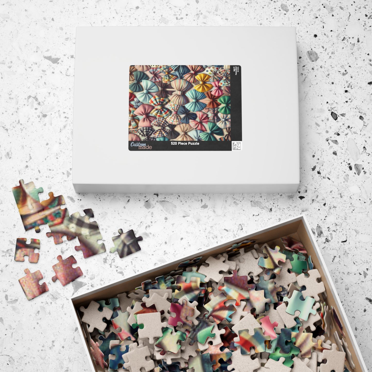 Pastel Coquette Bows Jigsaw Puzzle, 110-1014 Piece Family Fun Game, Calming Hobby, Best Unique Gift Idea, Home Entertainment Hobby Puzzle The Puzzle Chest