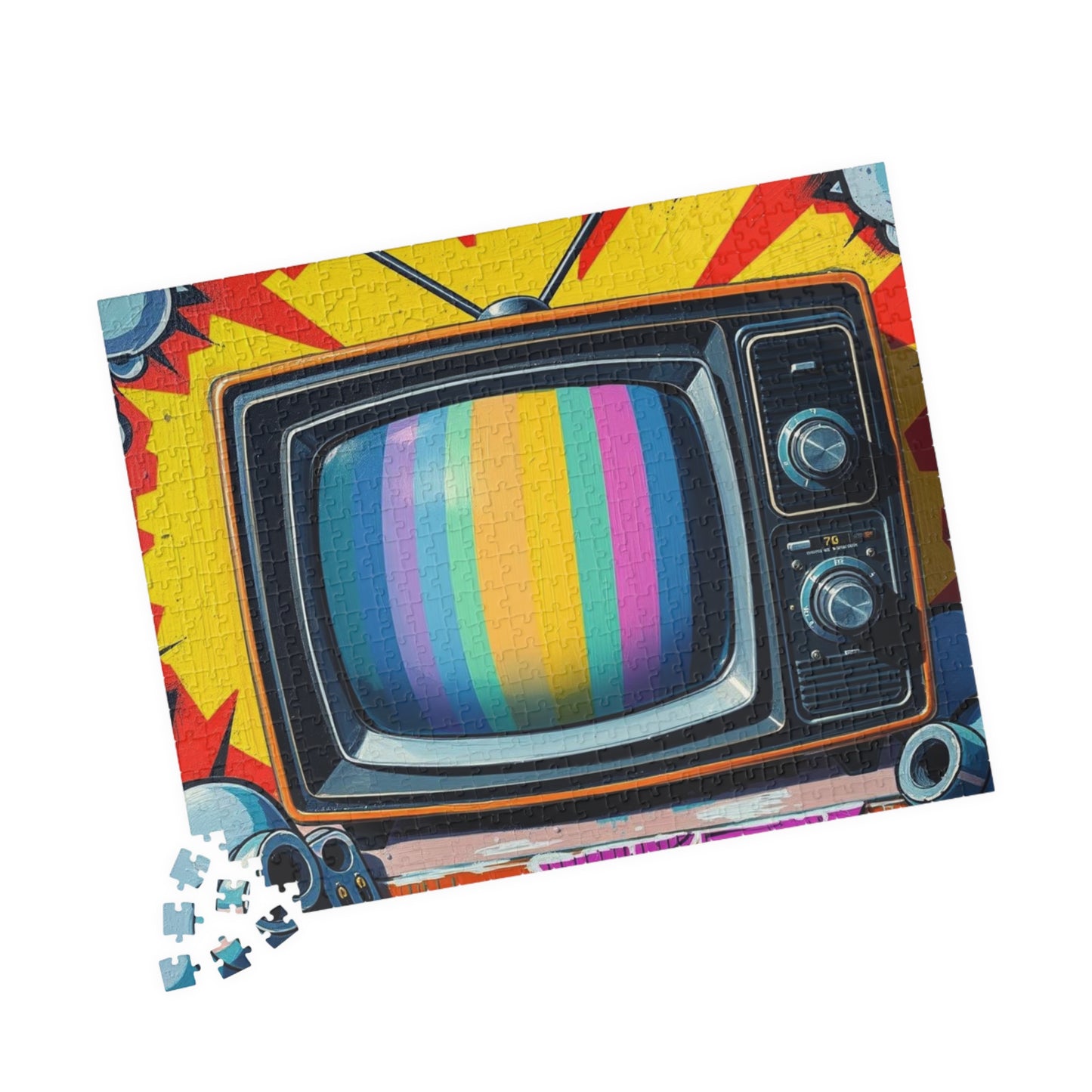 Retro TV Jigsaw Puzzle, Pop Art Design, Puzzle for Adults, Fun Family Activity, Home Entertainment, Gift for Collectors, 110-1014 Pieces Puzzle The Puzzle Chest