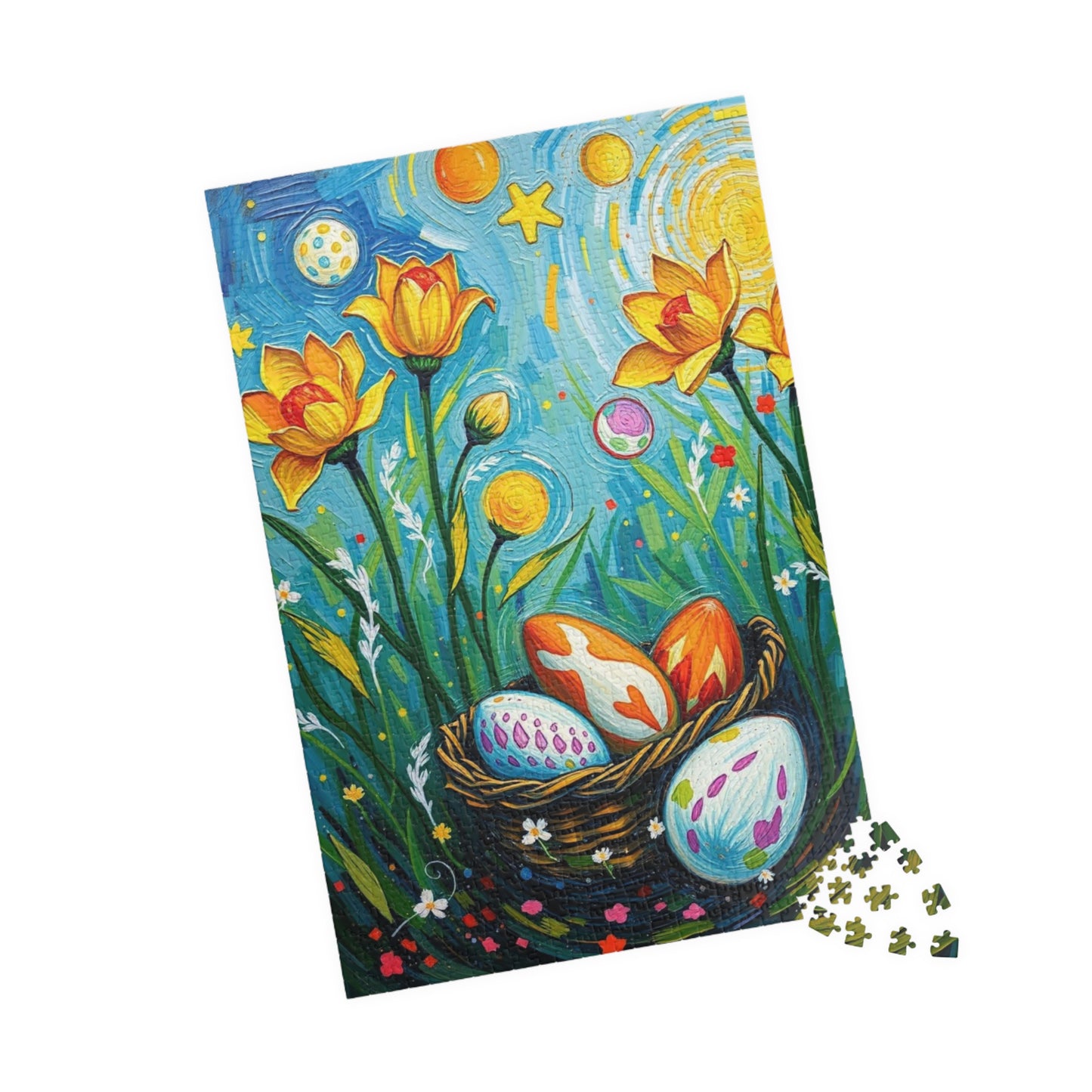 Springtime Egg Hunt Puzzle | Easter Jigsaw Game, Fun Family Activity, Flower Puzzle Artwork, Unique Gift for Adults, Seasonal Fun Puzzle The Puzzle Chest