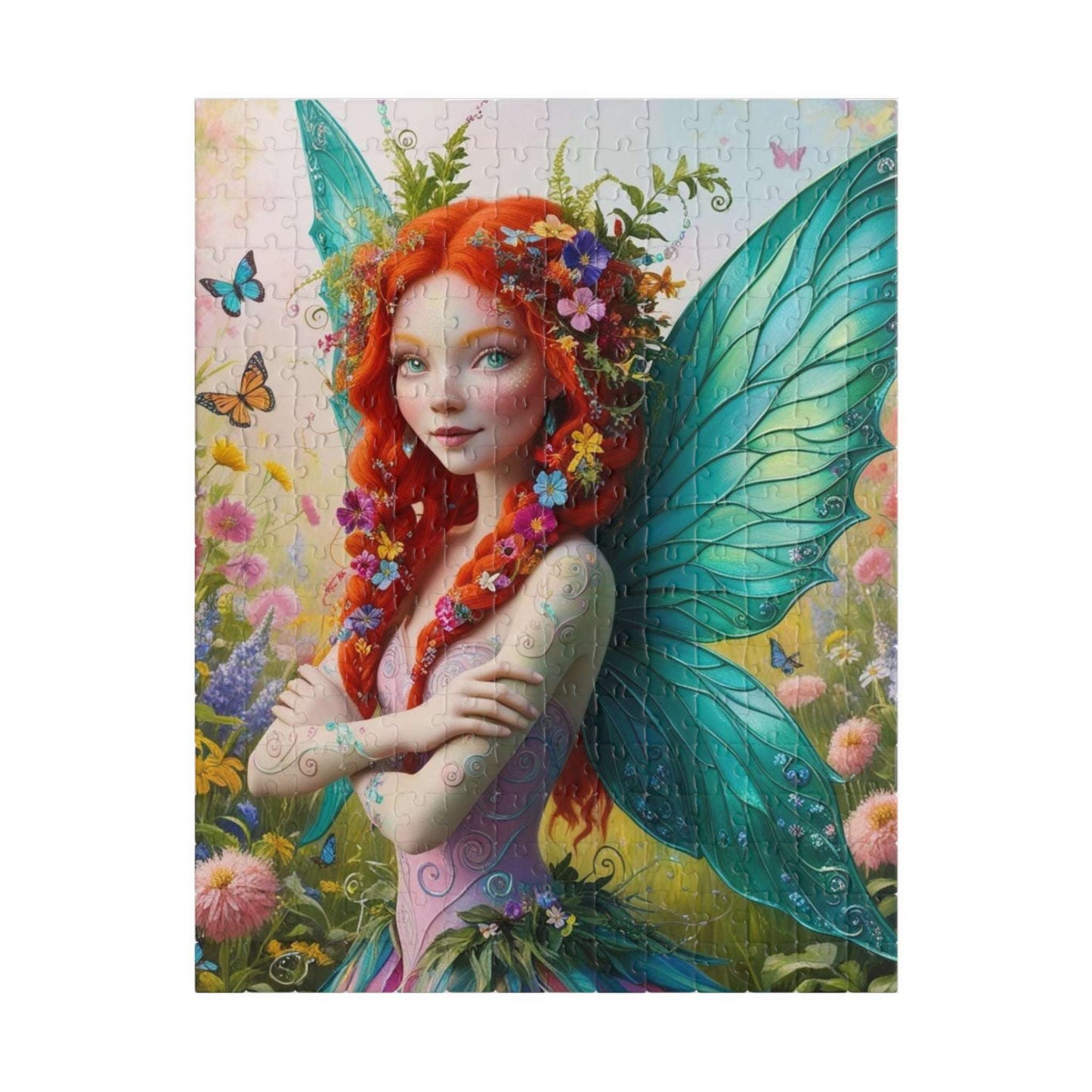 Sun-Kissed Butterfly Fairy Puzzle, Enchanting Mythical Jigsaw for Fantasy Lover, Gift for Adults, Artwork Puzzle, Relaxing Activity 252 pcs (Vertical) Puzzle The Puzzle Chest