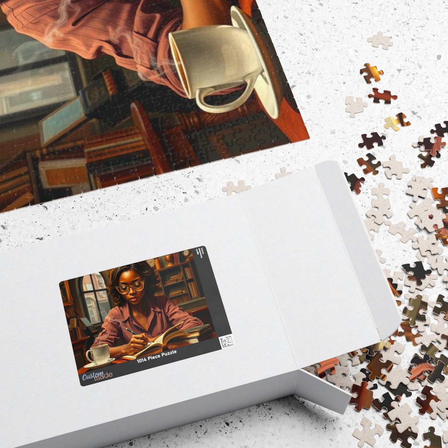 African American Woman Reading Jigsaw Puzzle, Black Art Afrocentric Puzzle Lover Gift for Bookworms, Friends, Family Fun, Mindful Home Entertainment Puzzle The Puzzle Chest