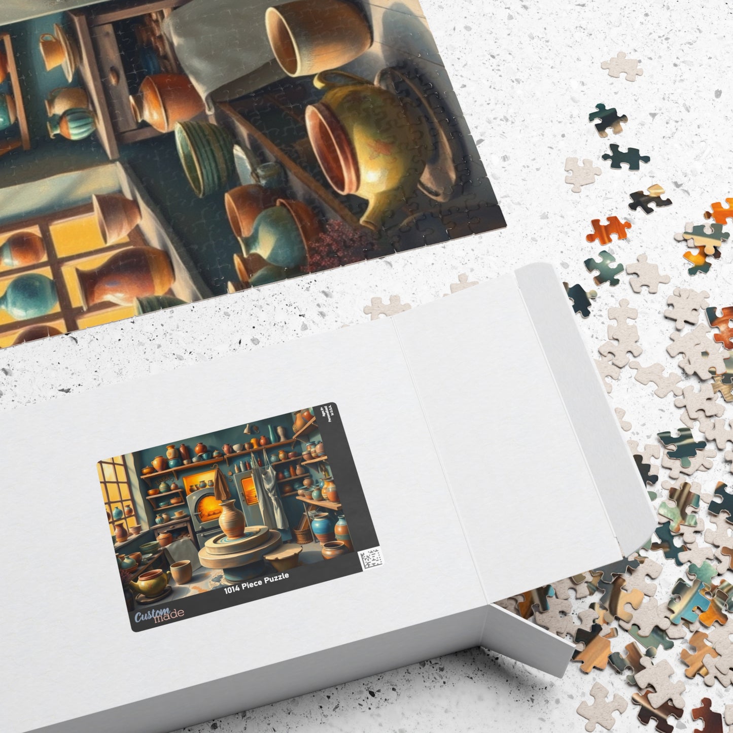 Artisan Pottery Shop Jigsaw Puzzle, Cute Colorful Ceramic Bowls, Vases and Potter's Wheel, Craft Lover Puzzle Enthusiast Gift, Relaxation Puzzle The Puzzle Chest