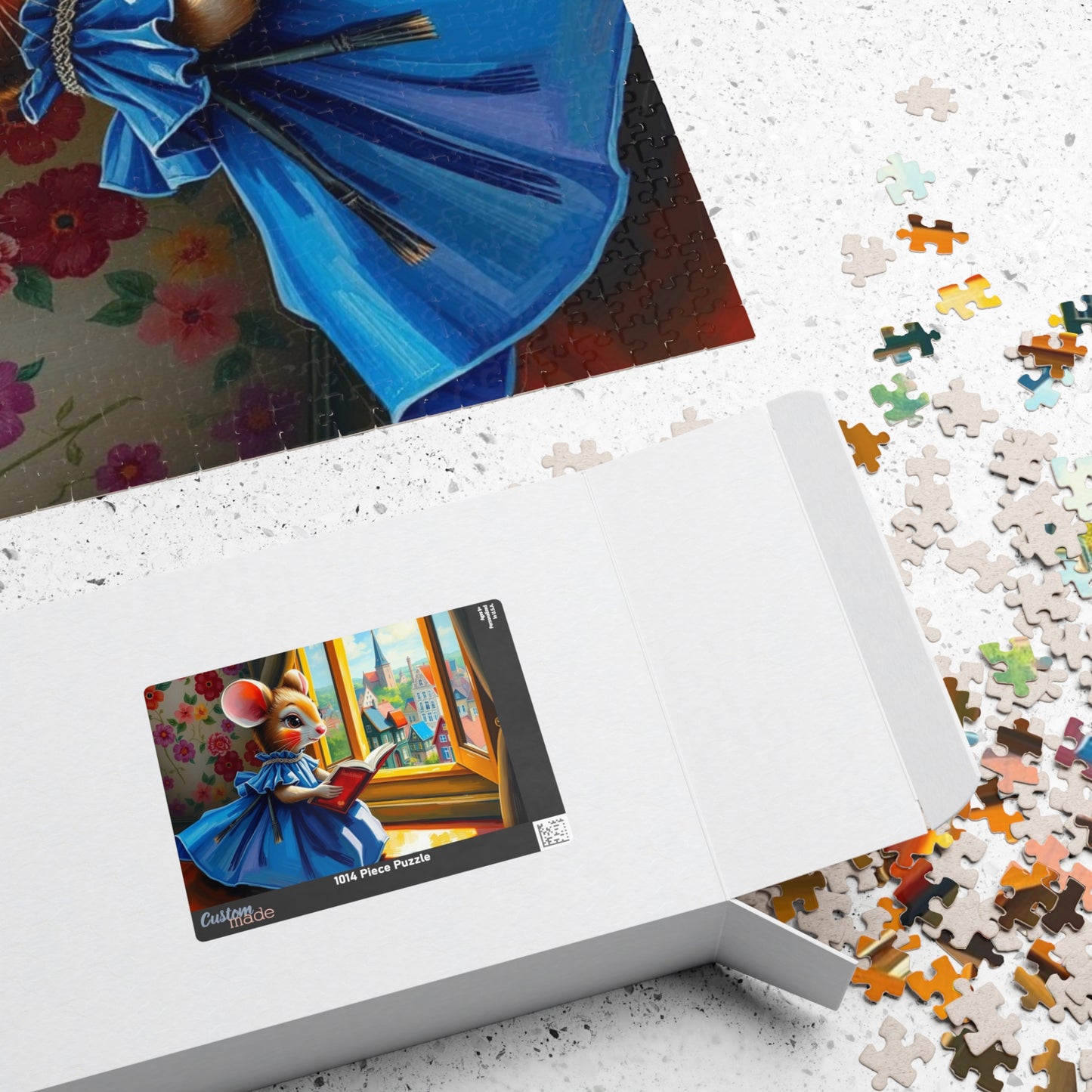 Whimsical Mouse Reading Jigsaw Puzzle, Cozy Home Entertainment, Unique Gift for Adults, Family Game Night, Mental Exercise Puzzle The Puzzle Chest