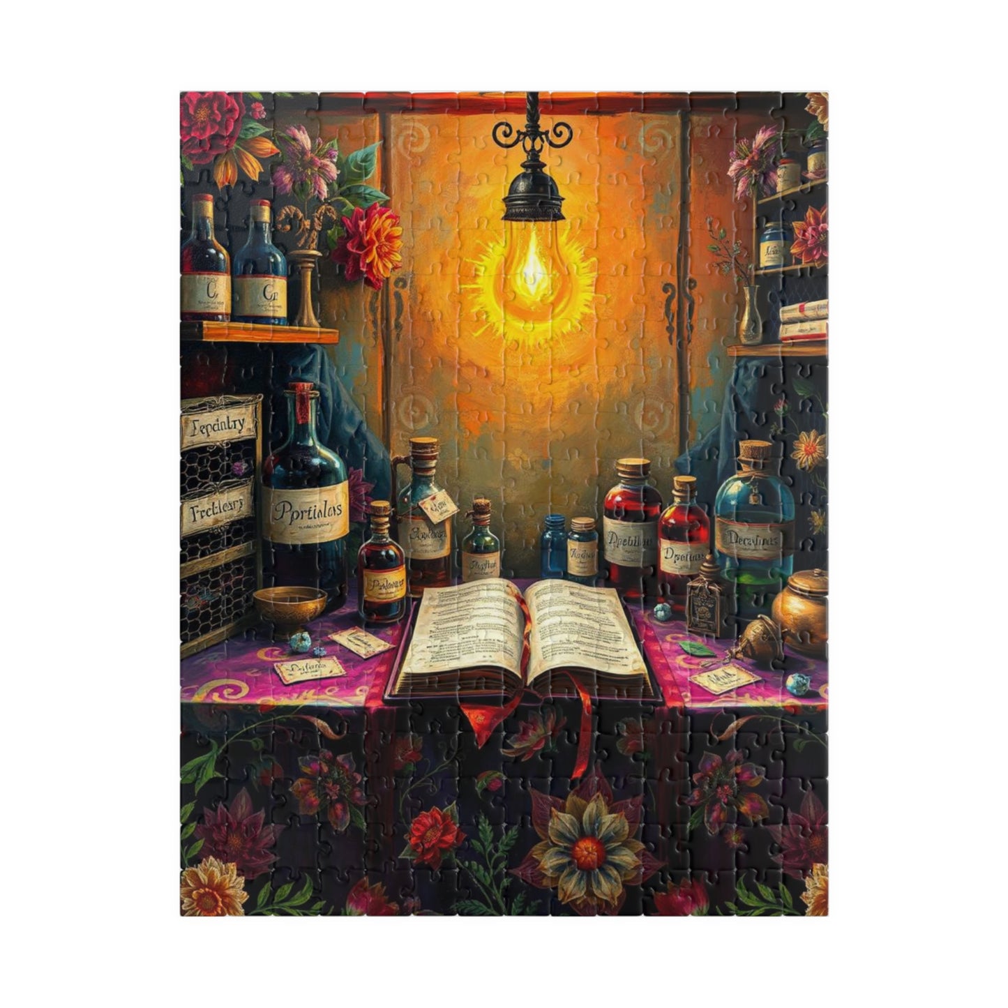 Wizards Apothecary Lab Jigsaw Puzzle, Perfect for Family Fun, Puzzle Lover Holiday Birthday Gift, Halloween Home Décor, Creative Activity