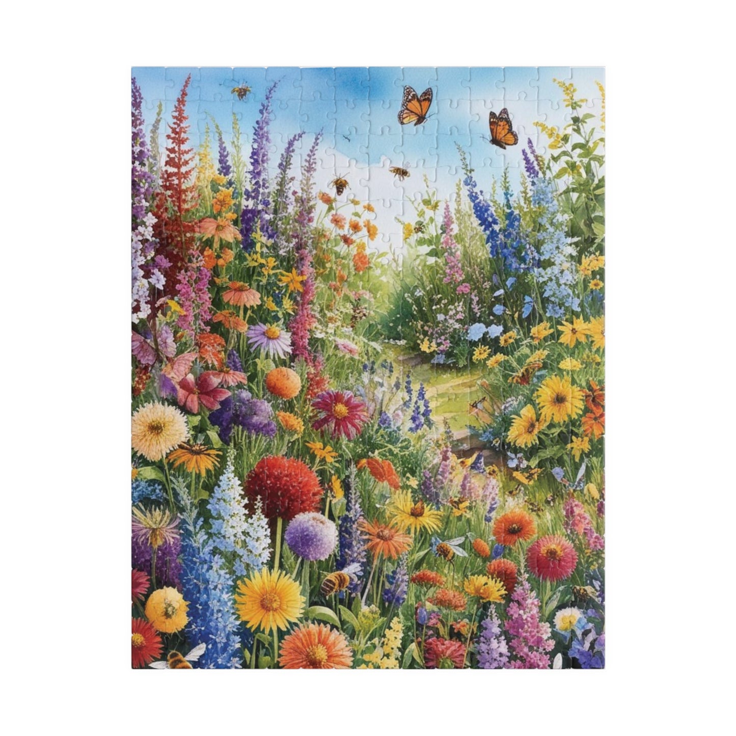 Garden Scene Jigsaw Puzzle with Wildflowers, Butterflies and Bees, 110-1014 Piece Floral Puzzle, Fun Family Activity, Creative Hobby 252 pcs (Vertical) Puzzle The Puzzle Chest