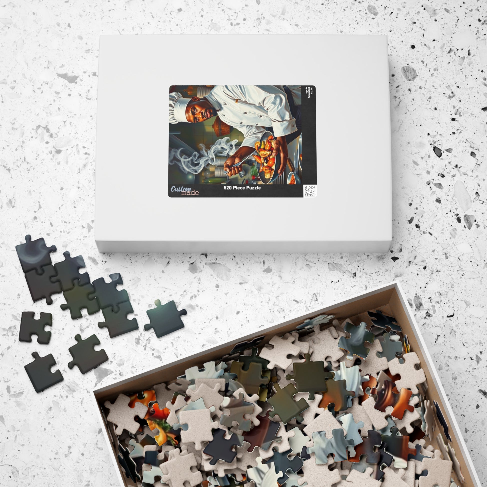 Chef Themed Afrocentric Puzzle - Culinary Black Art Jigsaw, Gift for Foodies, Family Fun Activity, Unique Gift for African American Male Puzzle The Puzzle Chest