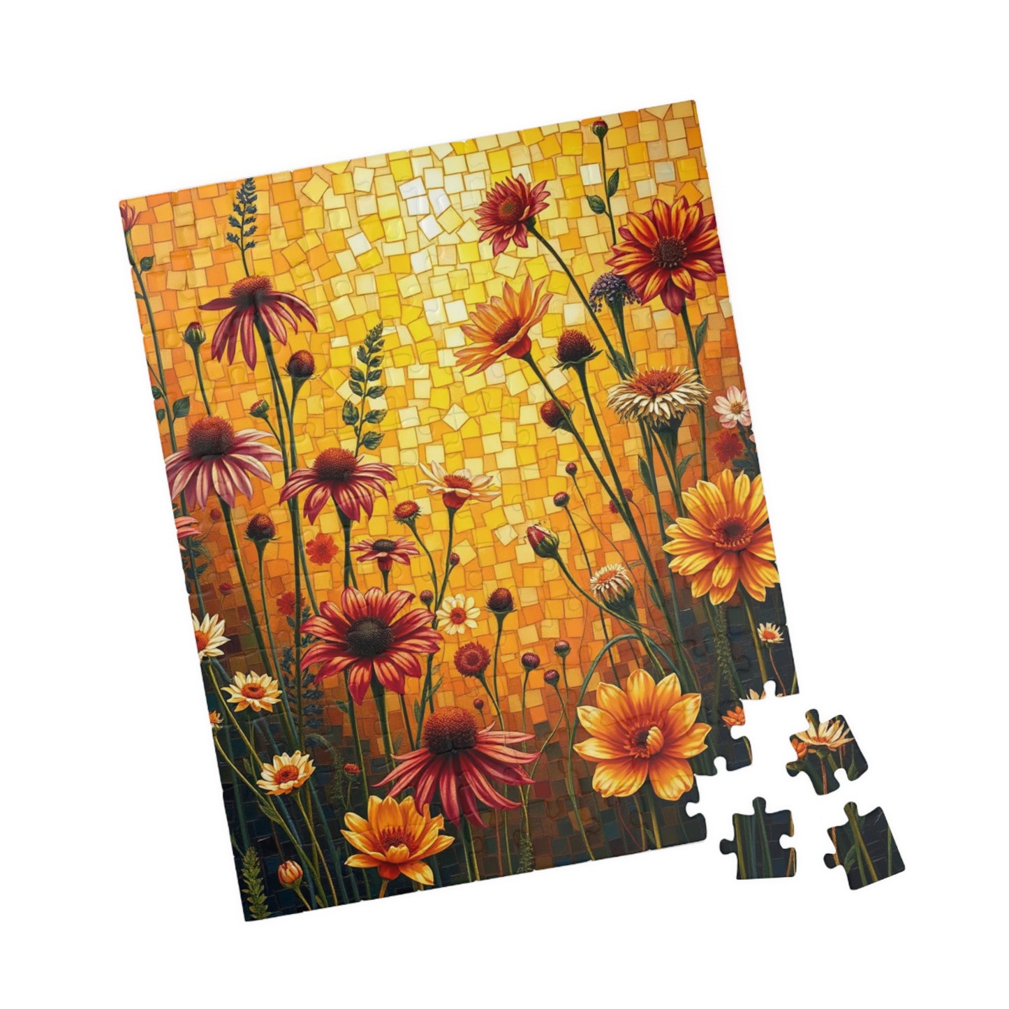 Vibrant Floral Mosaic Puzzle, 110/252/520/1014-piece Jigsaw Game, Nature Lover Gift, Fun Activity for All Ages, Perfect for Family Time Puzzle The Puzzle Chest