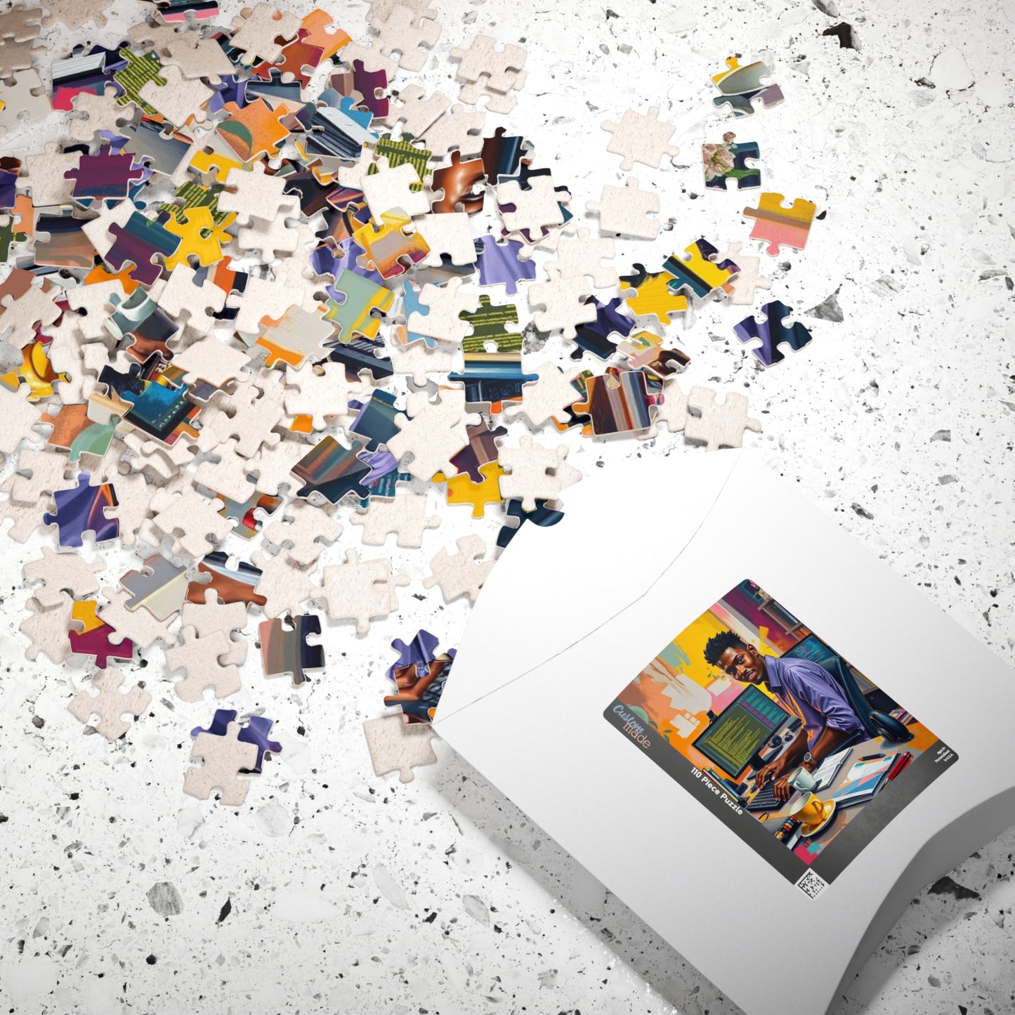 Black Man Creative Workspace Jigsaw Puzzle, Black Art Afrocentric Gift for Puzzle Lover, Home Entertainment, Mental Exercise Puzzle The Puzzle Chest