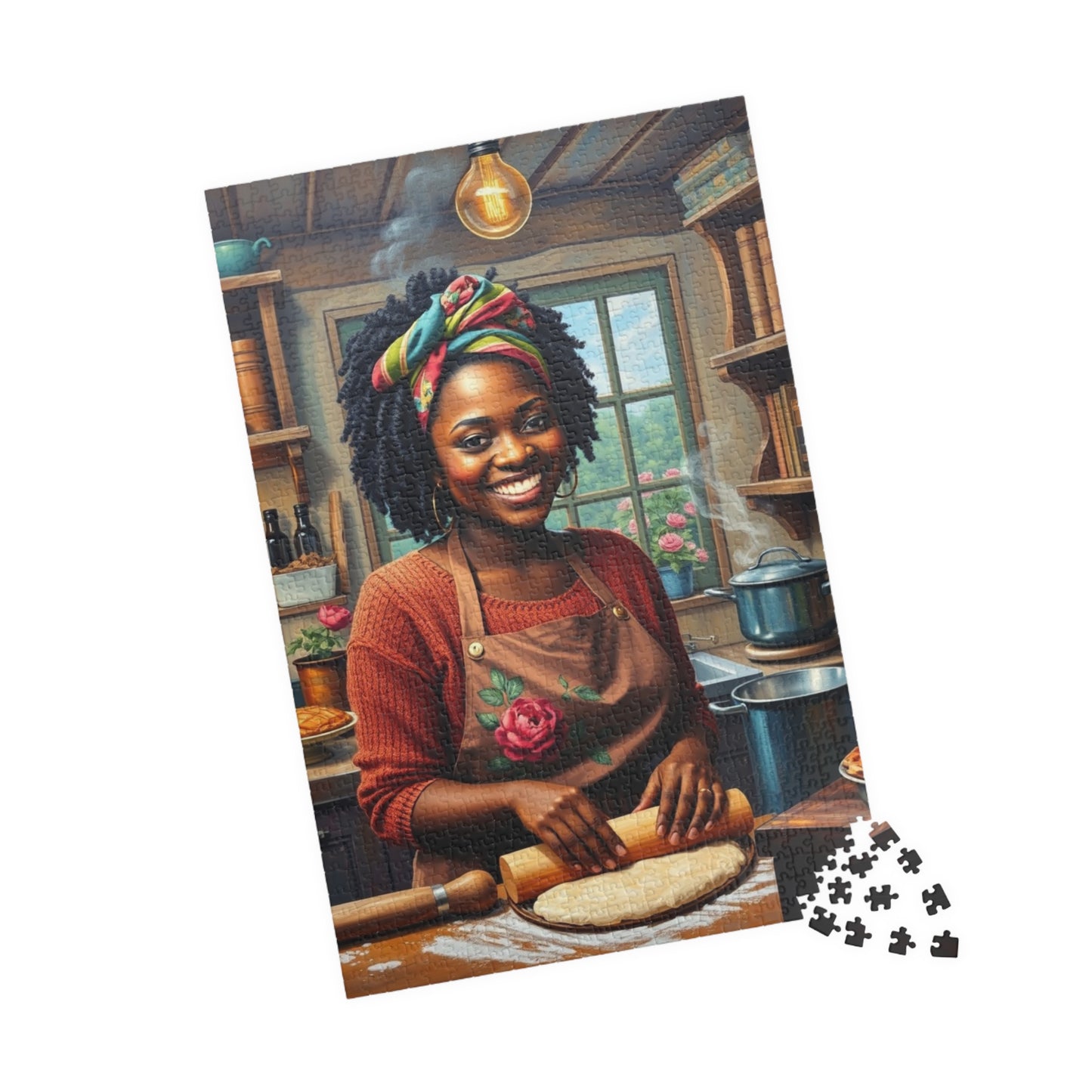 Cozy Baking Puzzle - African American Woman Cooking 110-1014 Piece, Perfect for Family Game Night, Gift for Bakers, Creative Hobby, Solo Fun Puzzle The Puzzle Chest