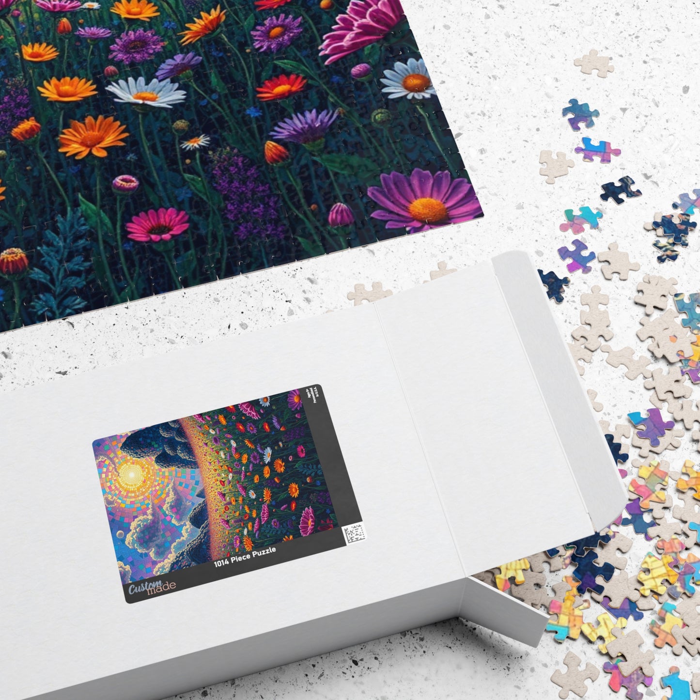 Colorful Sunrise Flower Puzzle, Floral Mosaic Jigsaw Game for Adults, Nature Art Puzzle, Family Game Night, Gift for Nature Lovers Puzzle The Puzzle Chest