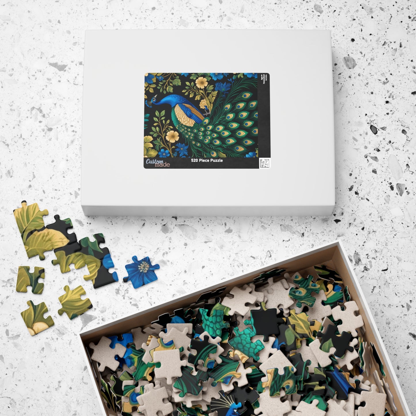 Vintage Peacock Jigsaw Puzzle, Floral Flower Bird Art Design, Tabletop Game Family Activity, Best Gift Animal Lover Puzzle Enthusiast, Hobby Puzzle The Puzzle Chest
