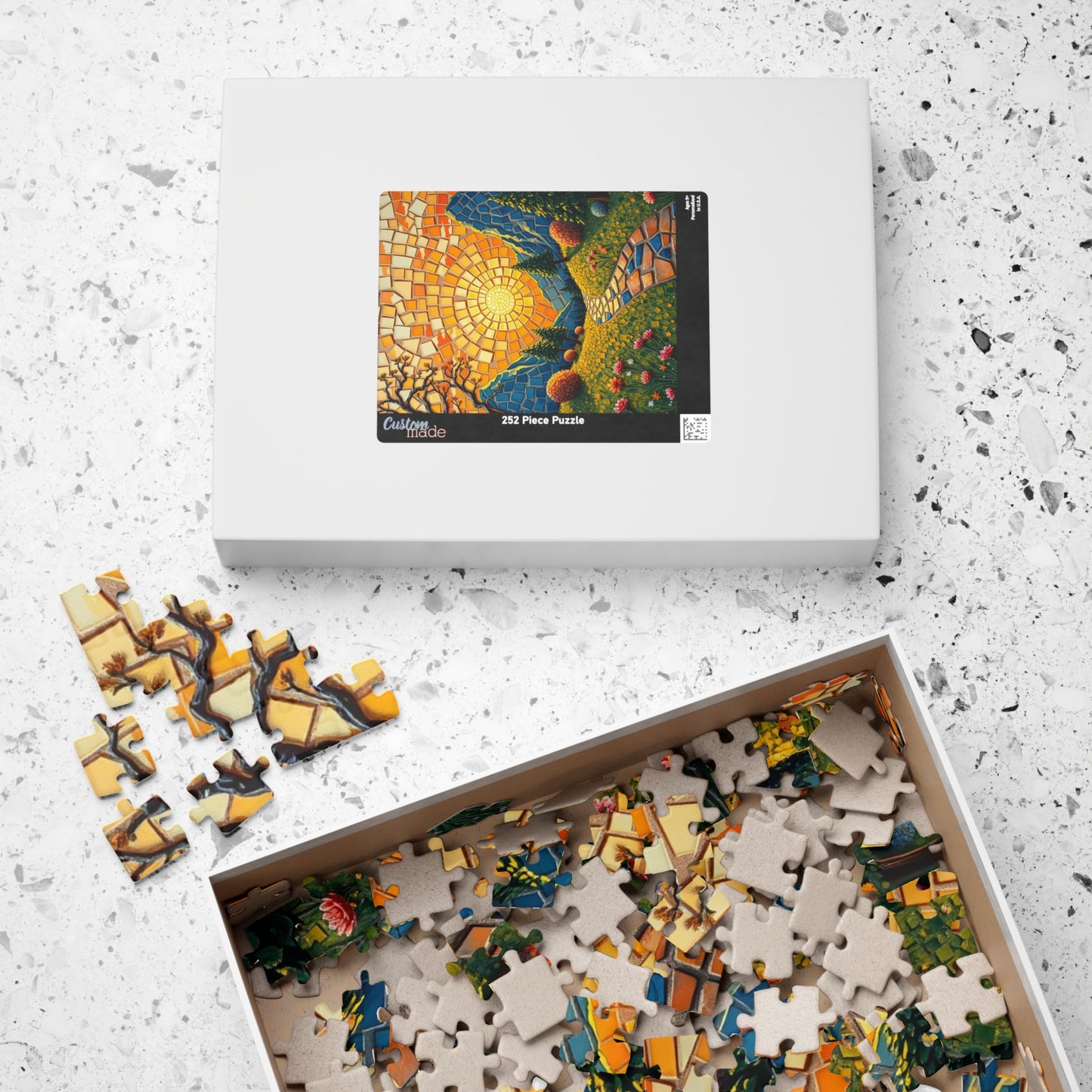 Vibrant Mosaic Landscape Puzzle, 110 to 1014 pieces, Colorful Nature Artwork, Fun Family Activity, Cozy Night In, Gift Idea, DIY Project Puzzle The Puzzle Chest