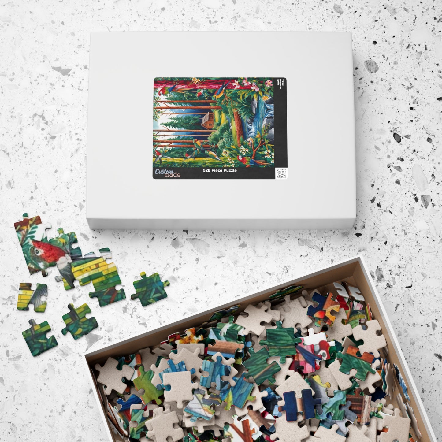 Forest Retreat Mosaic Puzzle - 110-1014 Piece, Tree Birds Cabin Stream Jigsaw Game, Nature Lovers Gift, Relaxing Mindfulness Family Activity Puzzle The Puzzle Chest
