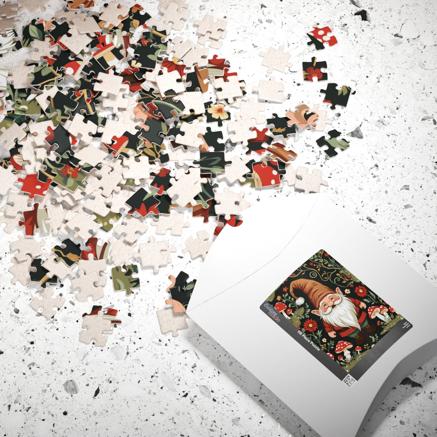 Vintage Gnome Jigsaw Puzzle with Forest Elements, Woodland Design for Nature Lovers Puzzle Enthusiasts, Fun Family Bonding Activity, Gift Puzzle The Puzzle Chest